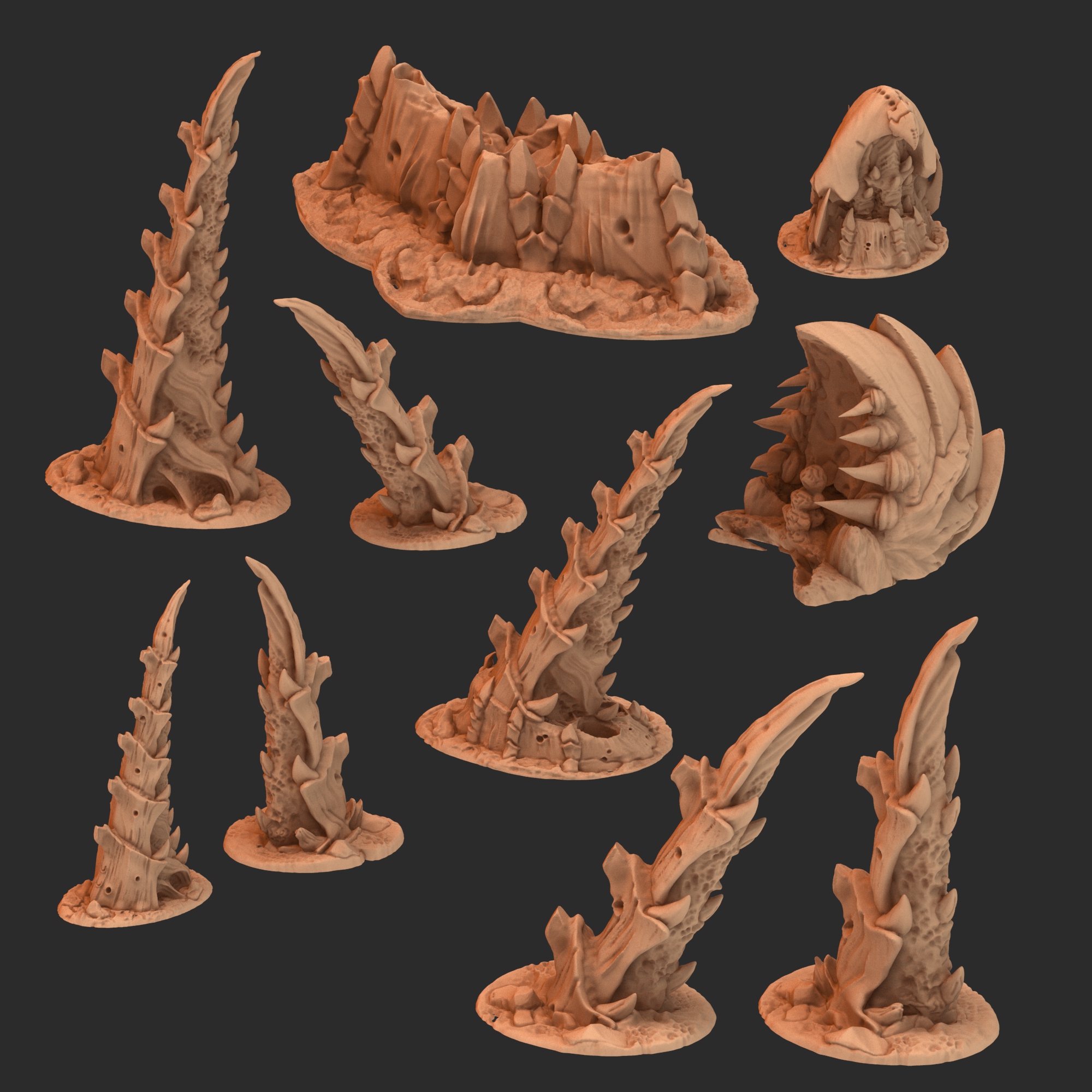 Fukai Scatter Terrain 1~10 - Chaotic Alien Hive for Grimdark tabletop wargaming