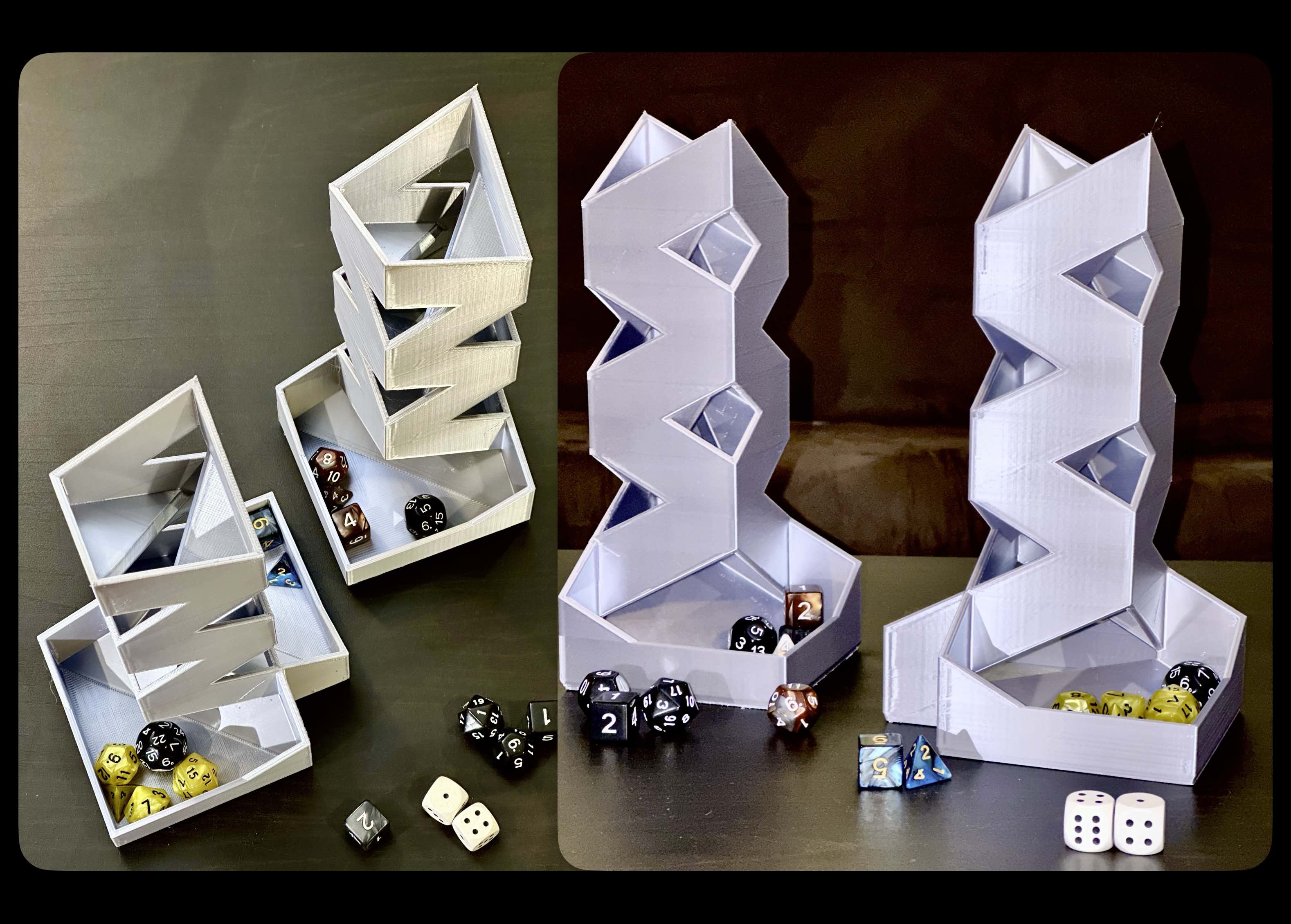 Zig Zag Dice Tower - with dice tray
