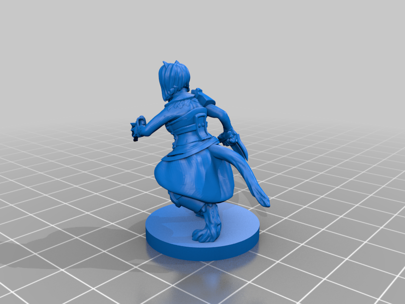 Female Tabaxi Barbarian (28mm scale)