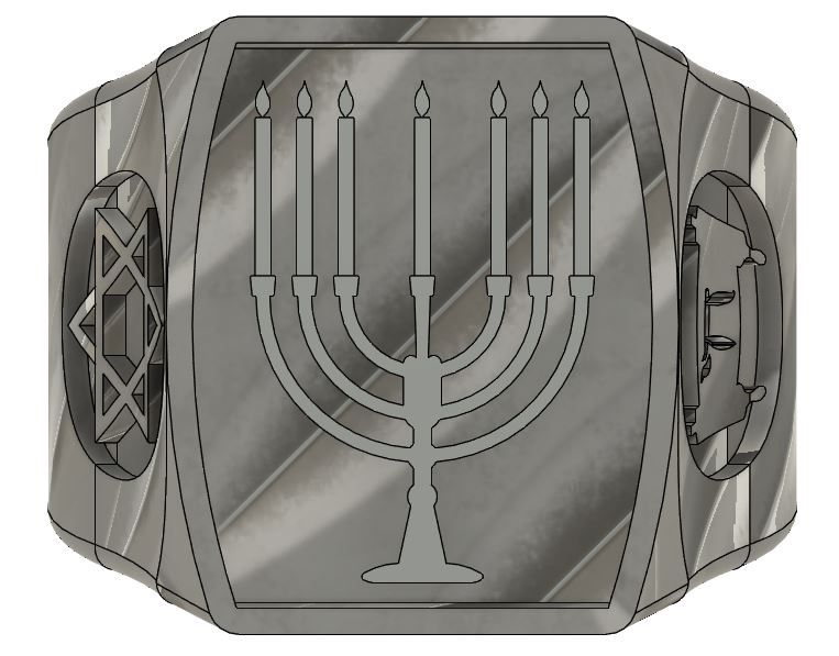 4x Ring Israel Juden Judentum Menora Davidstern