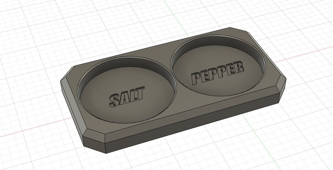 Salt and Pepper Grinder Tray (with labels)