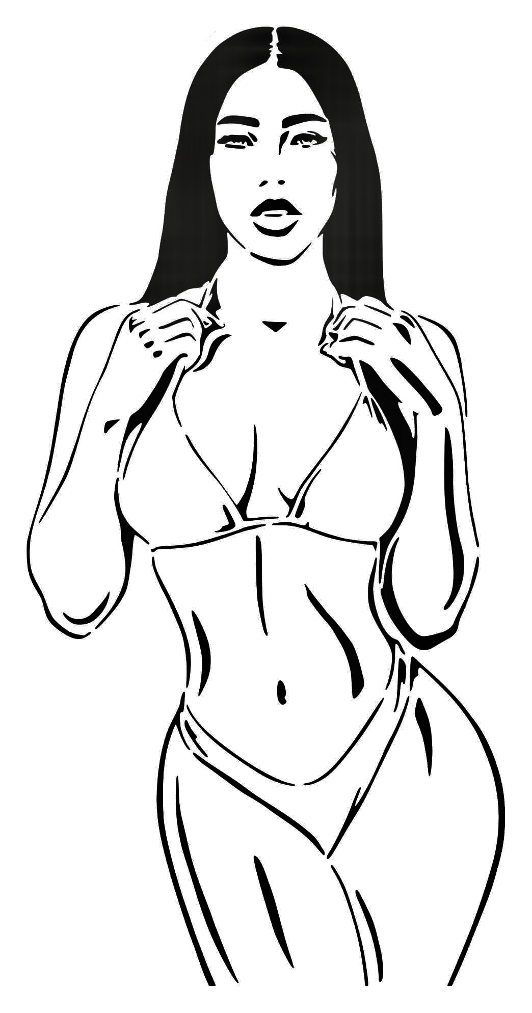 Bikini model stencil 2