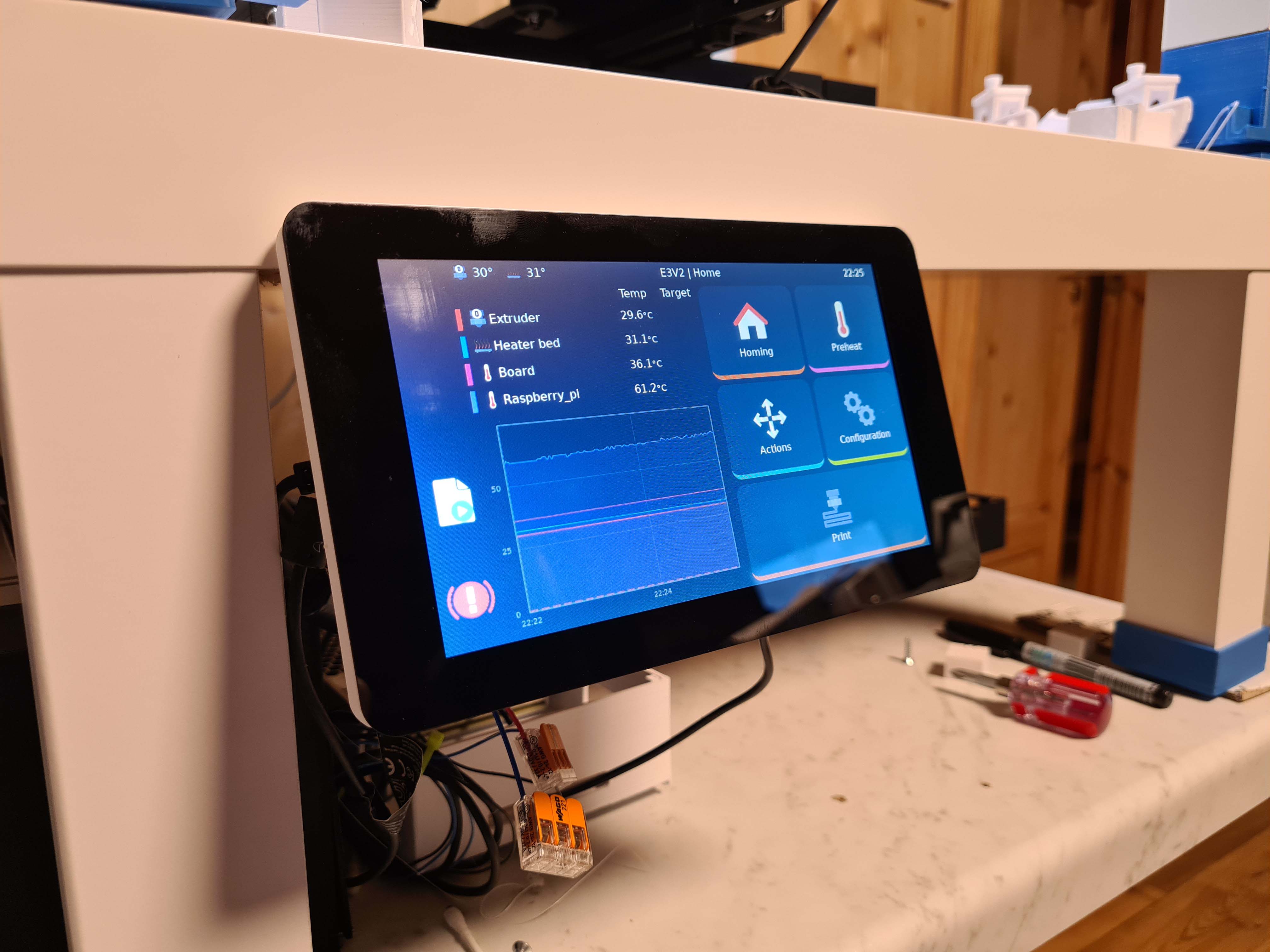 IKEA Lack Mount for Raspberry Pi with 7" Screen - Underneath table