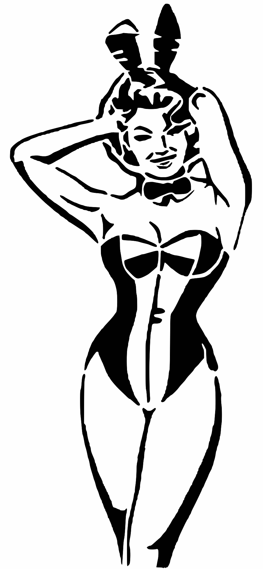 Bunny Girl stencil 4