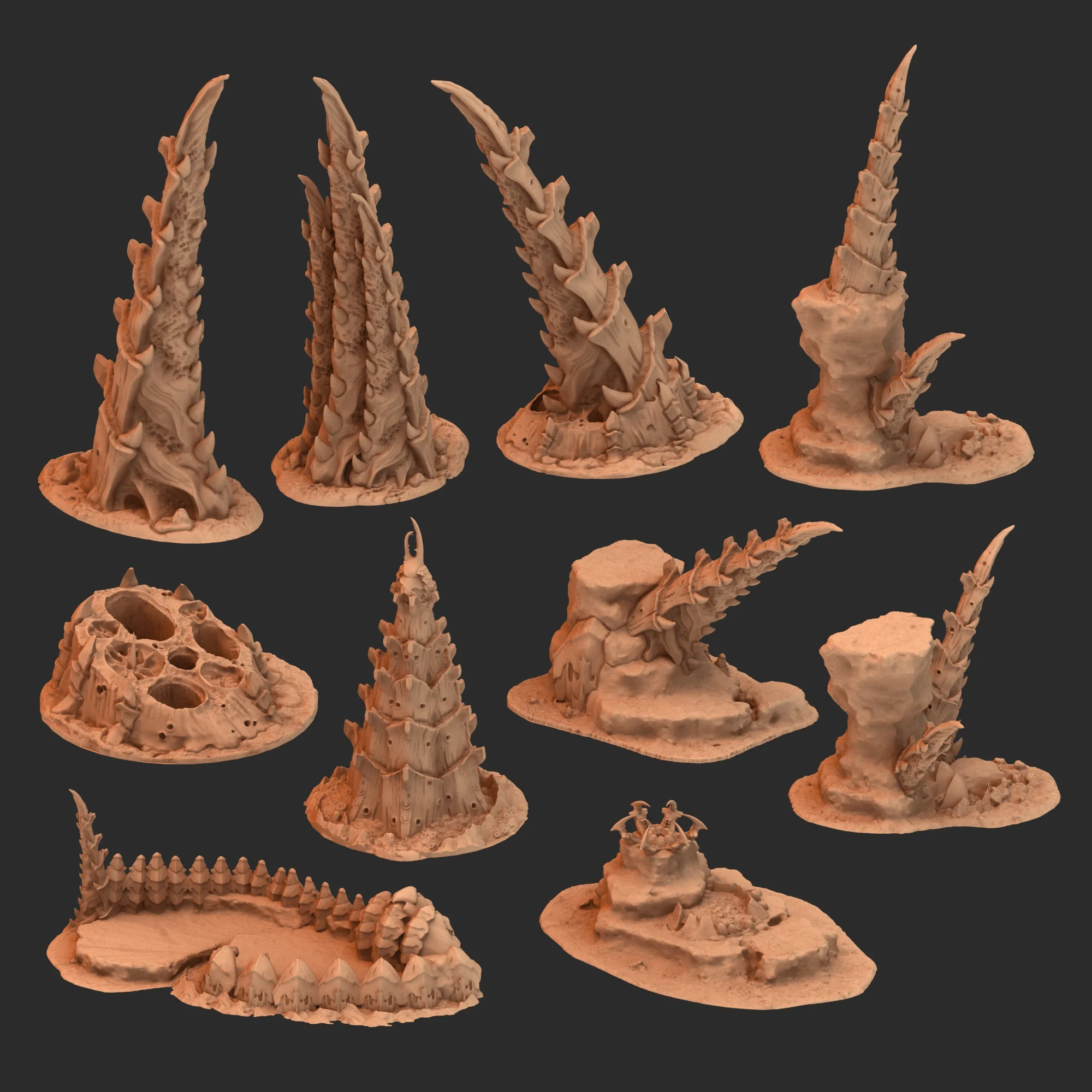 Fukai Scatter Terrain 31~40 - Chaotic Alien Hive for Grimdark tabletop wargaming
