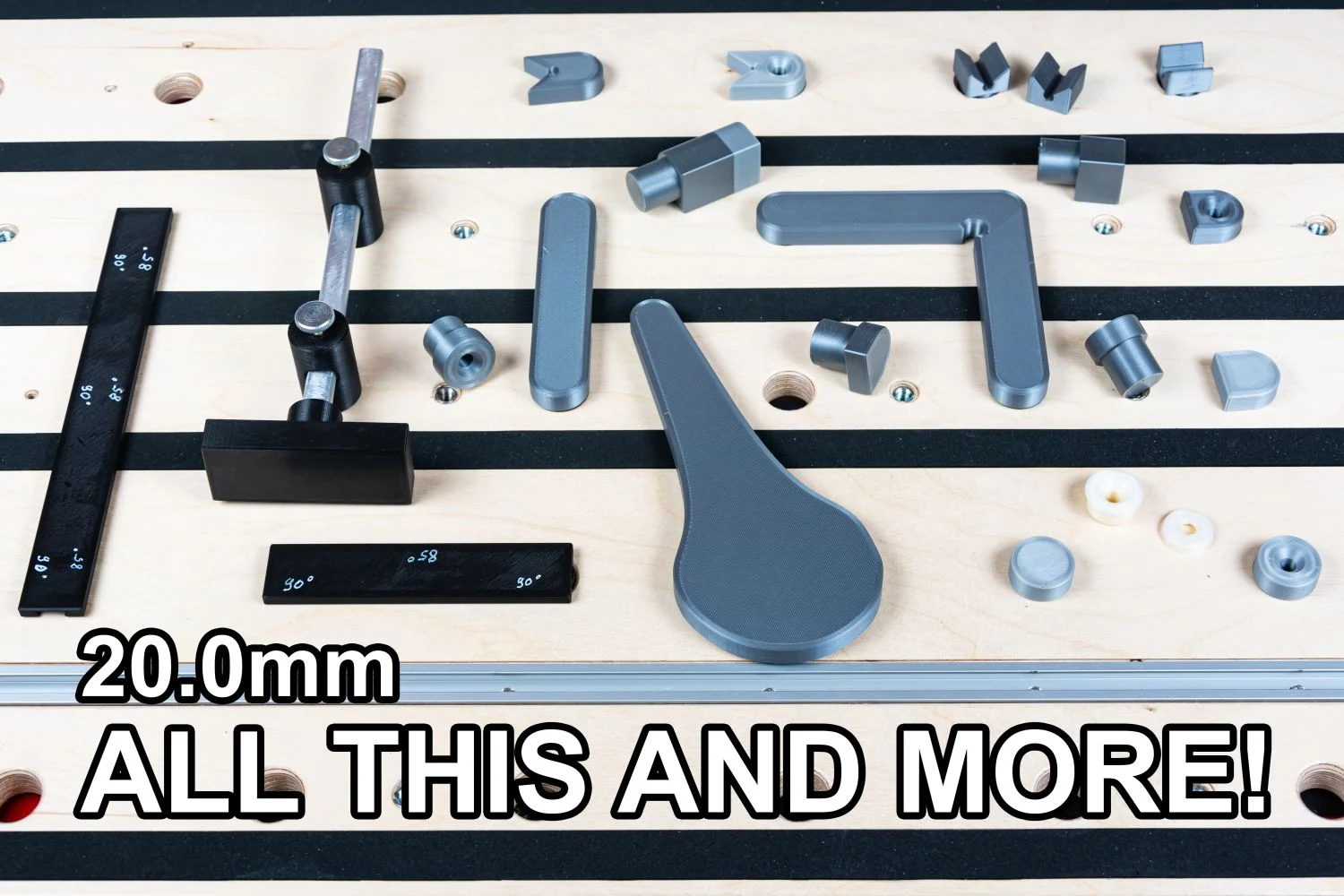 20mm (20.0mm) Bench Dog Set with Levers, Cams, Stops, etc