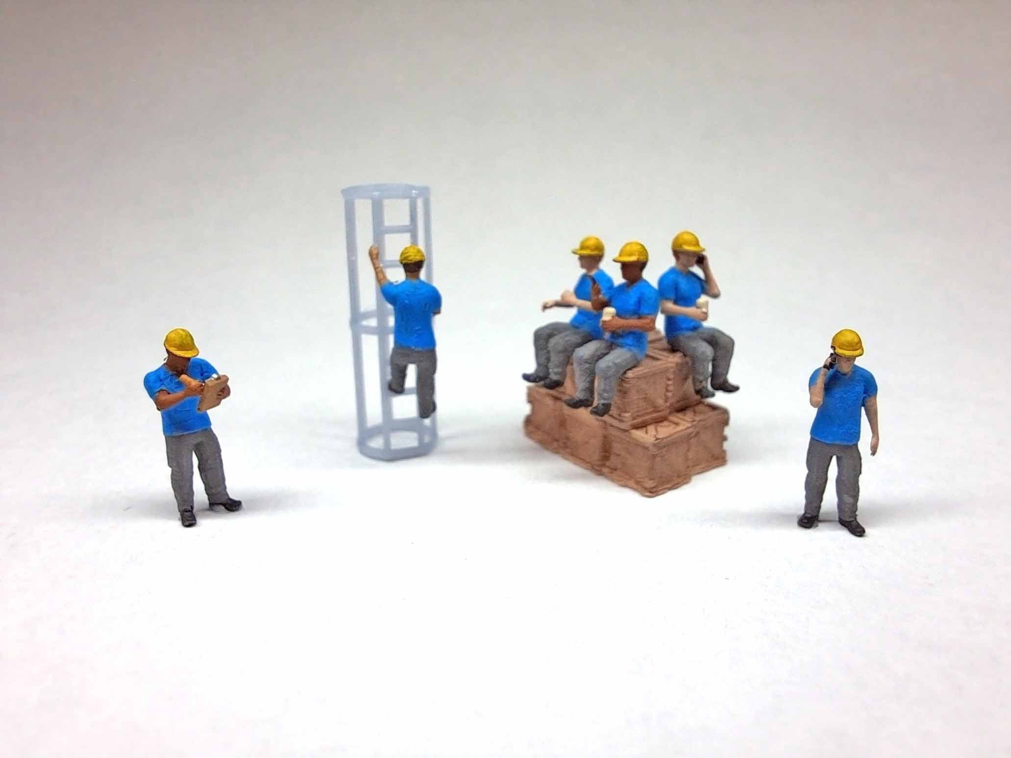 N Scale Construction Workers Misc. Poses