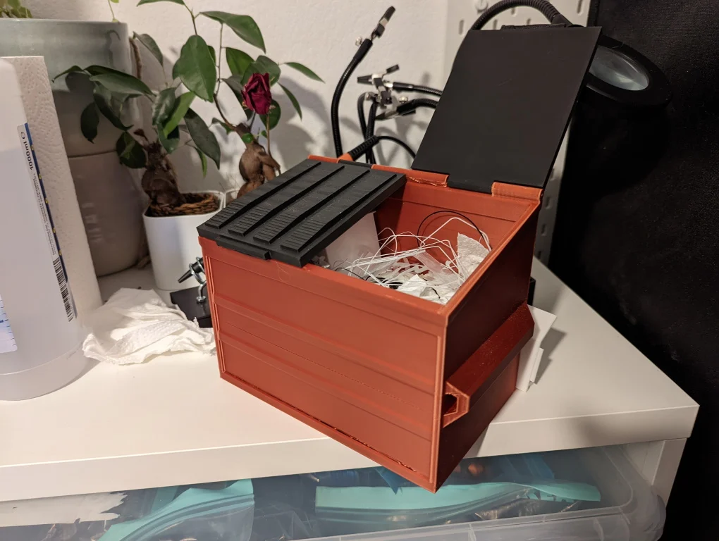 Small Dumpster Garbage Bin for failed Prints