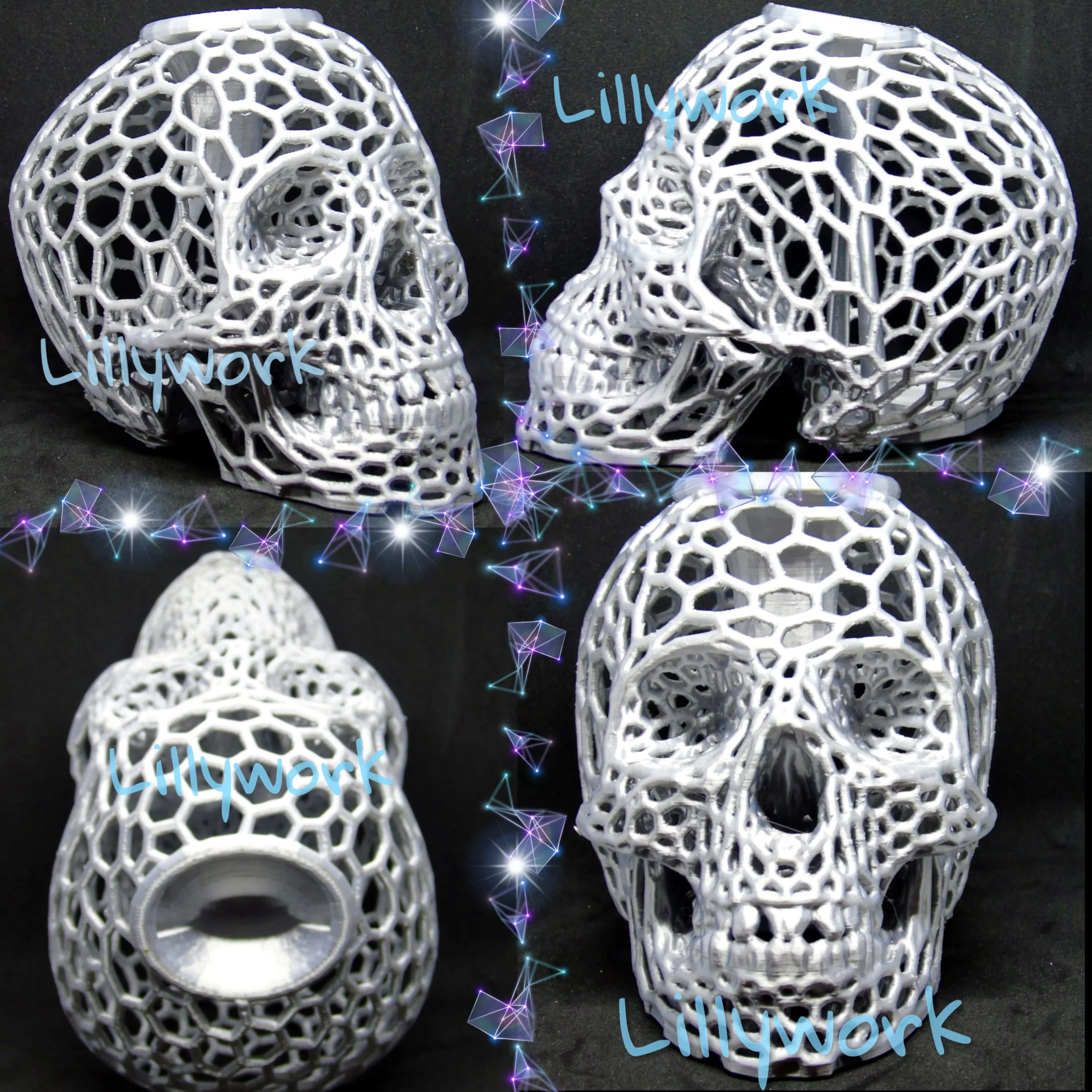 Voronoi Skull bank with lid