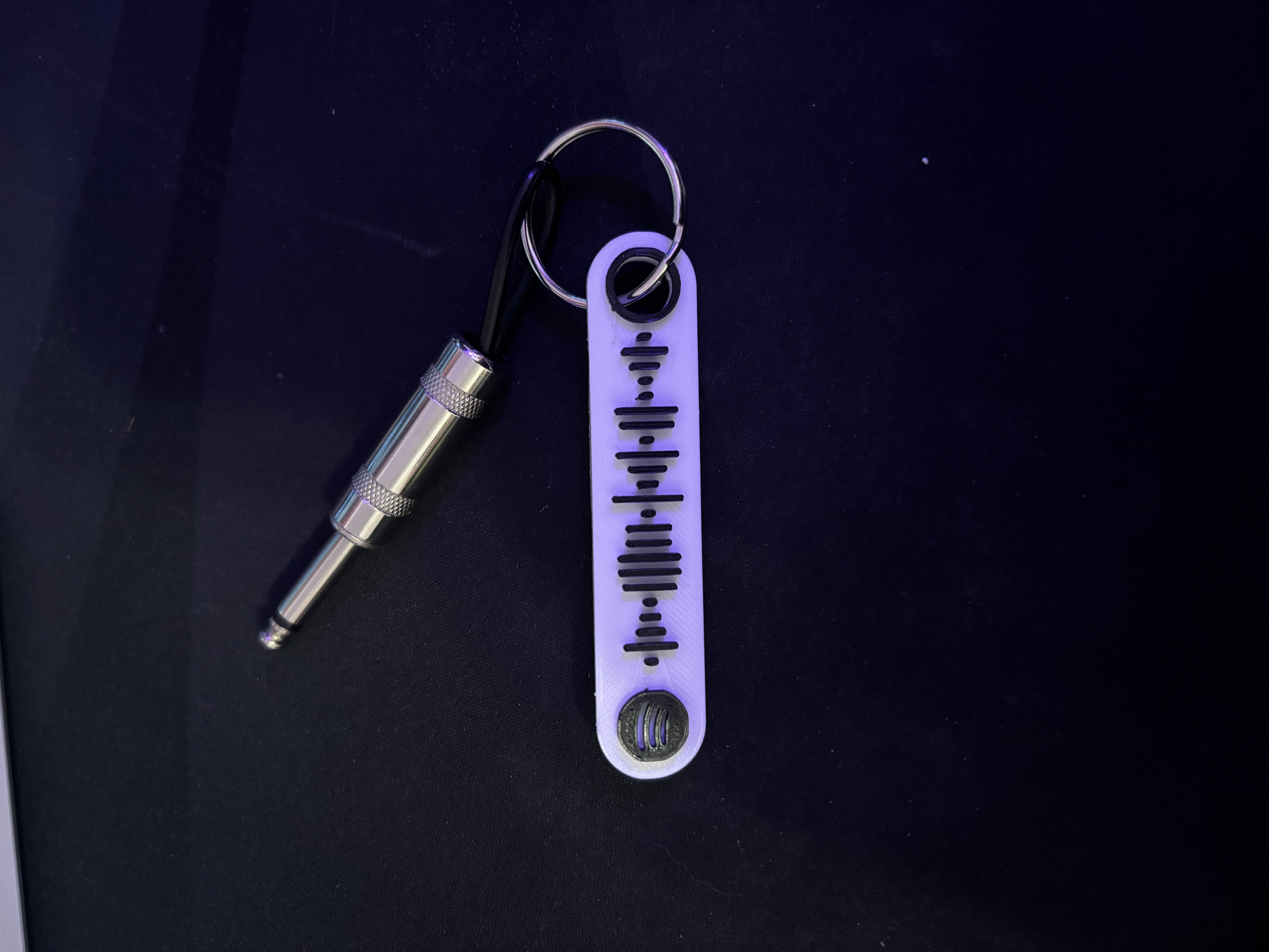White Ferrari Spotify Keychain