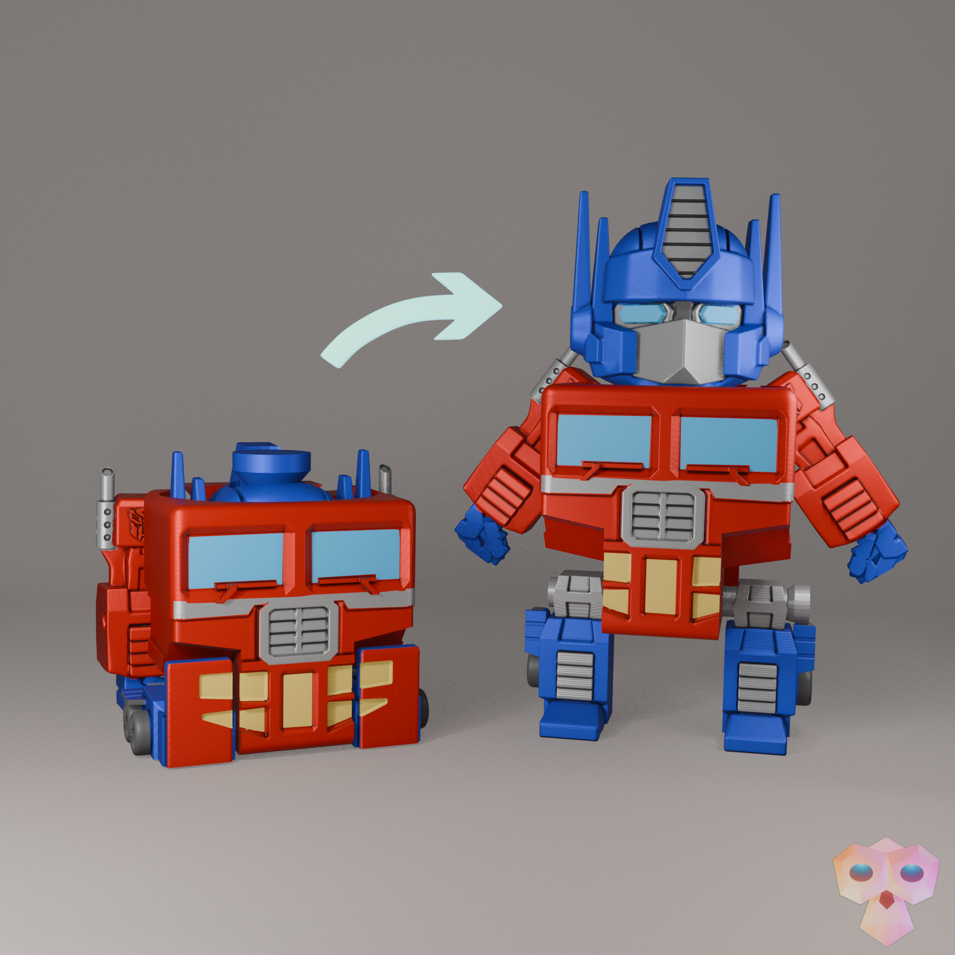 Optimus Prime Calibration Cube – Print-in-place. Support Free