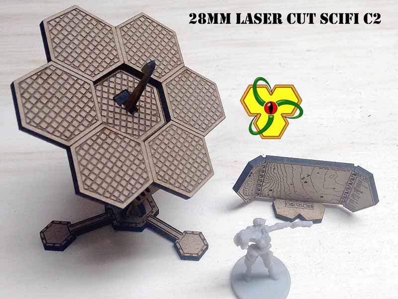 25 to 32mm Lasercut Scifi Command and Comms Suite