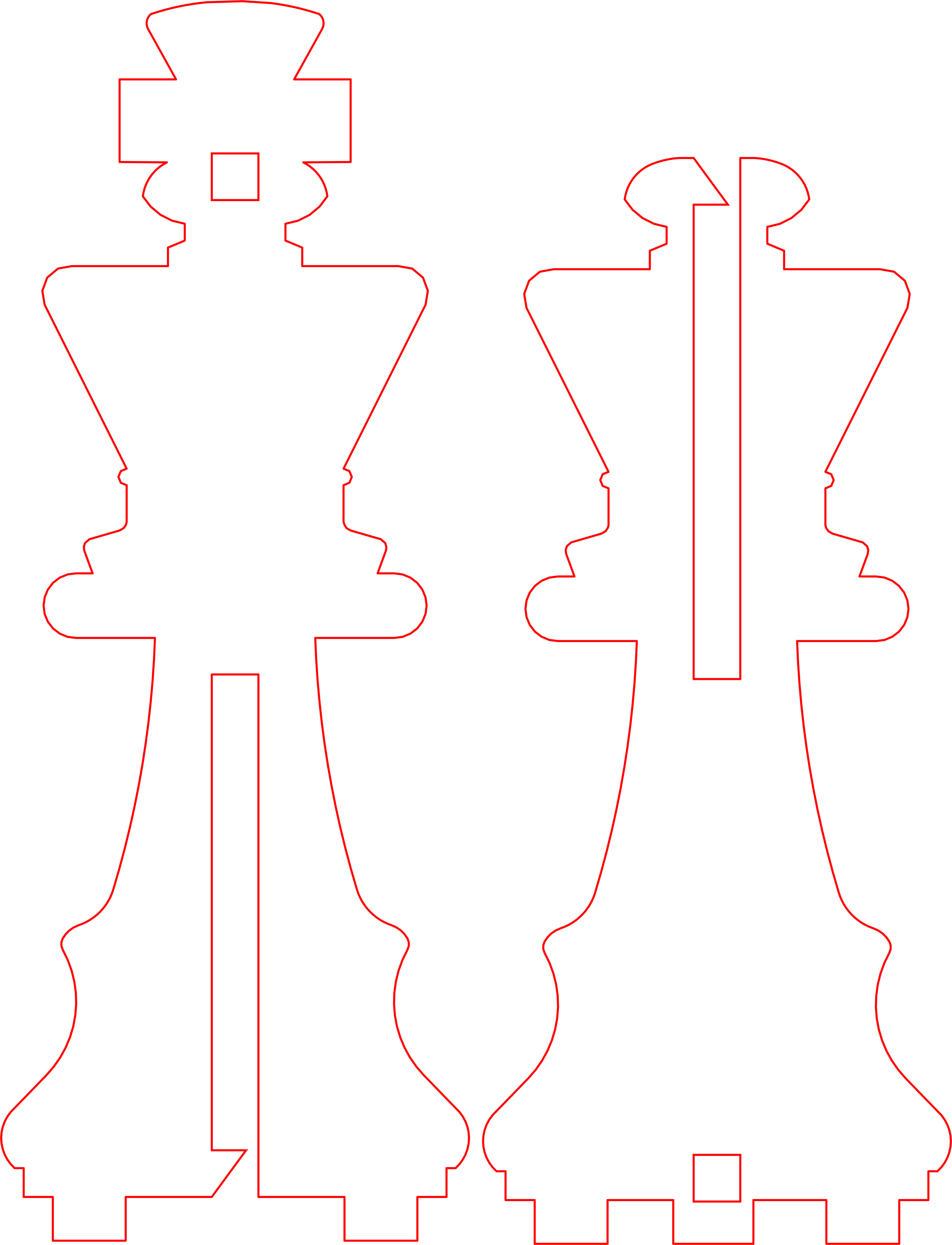 Plywood laser cut chess with lock pin system