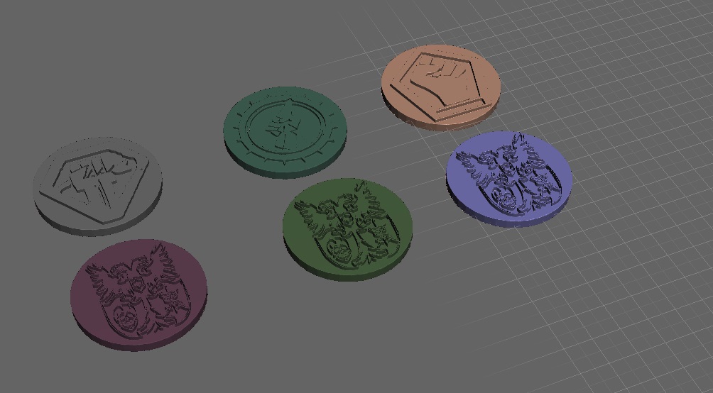 ROBOTECH Reconstruction Blues RRT Strategy GAME PIECES Malcontent set 2 Rally token and GMP Investigations Token