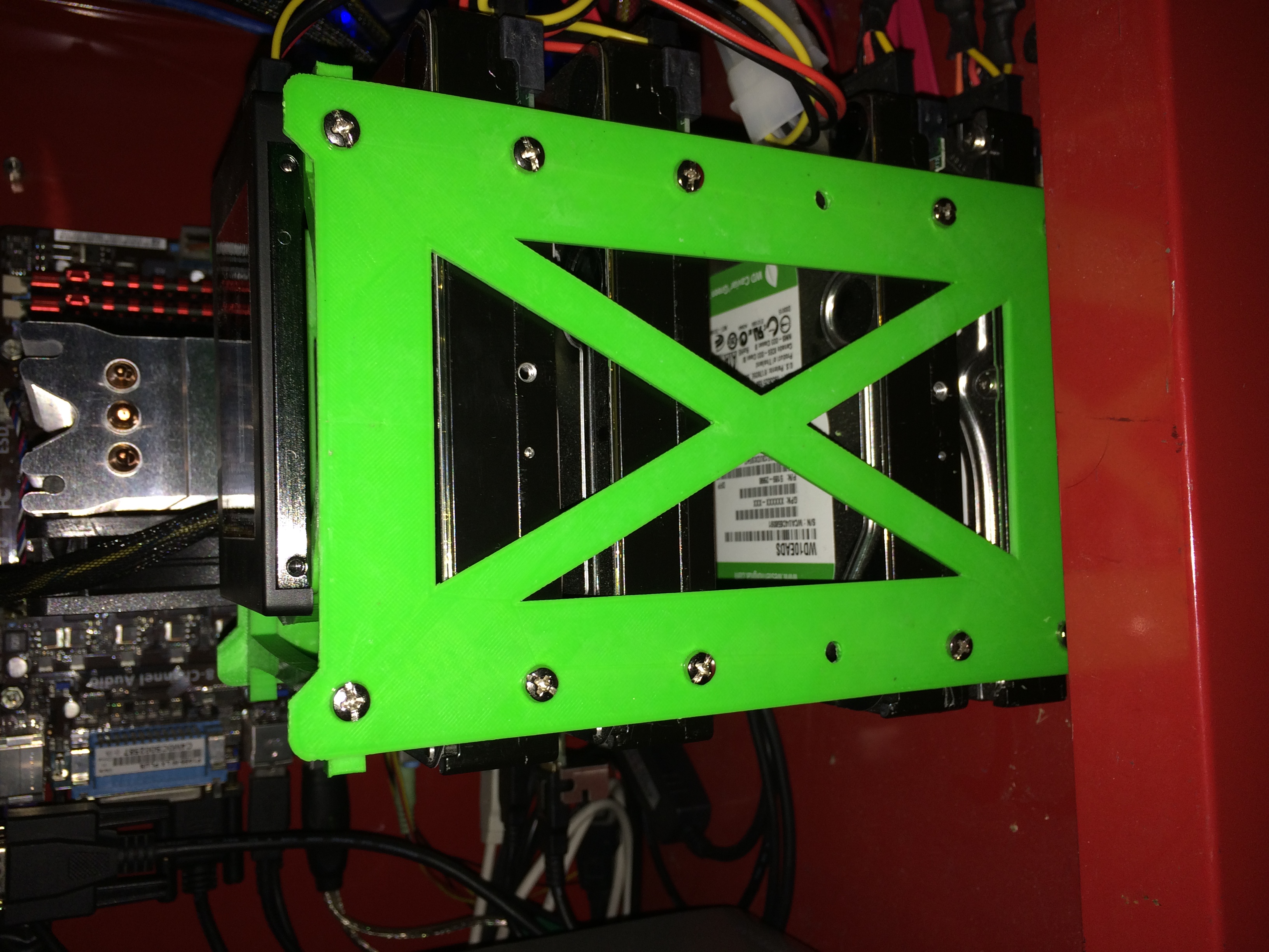 Simple 6 drive hard drive caddy