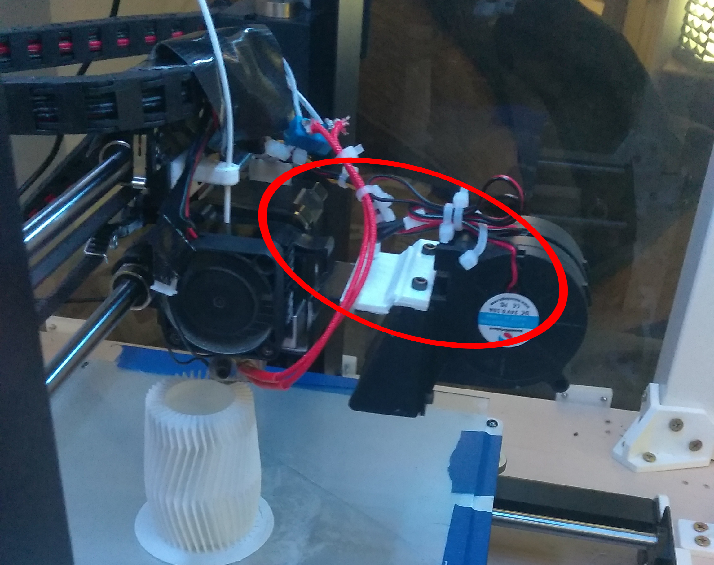 Maker Select V2 / Wanhao Cooling Fan Riser Duct Adapter for short extruder nozzles / all metal hotend