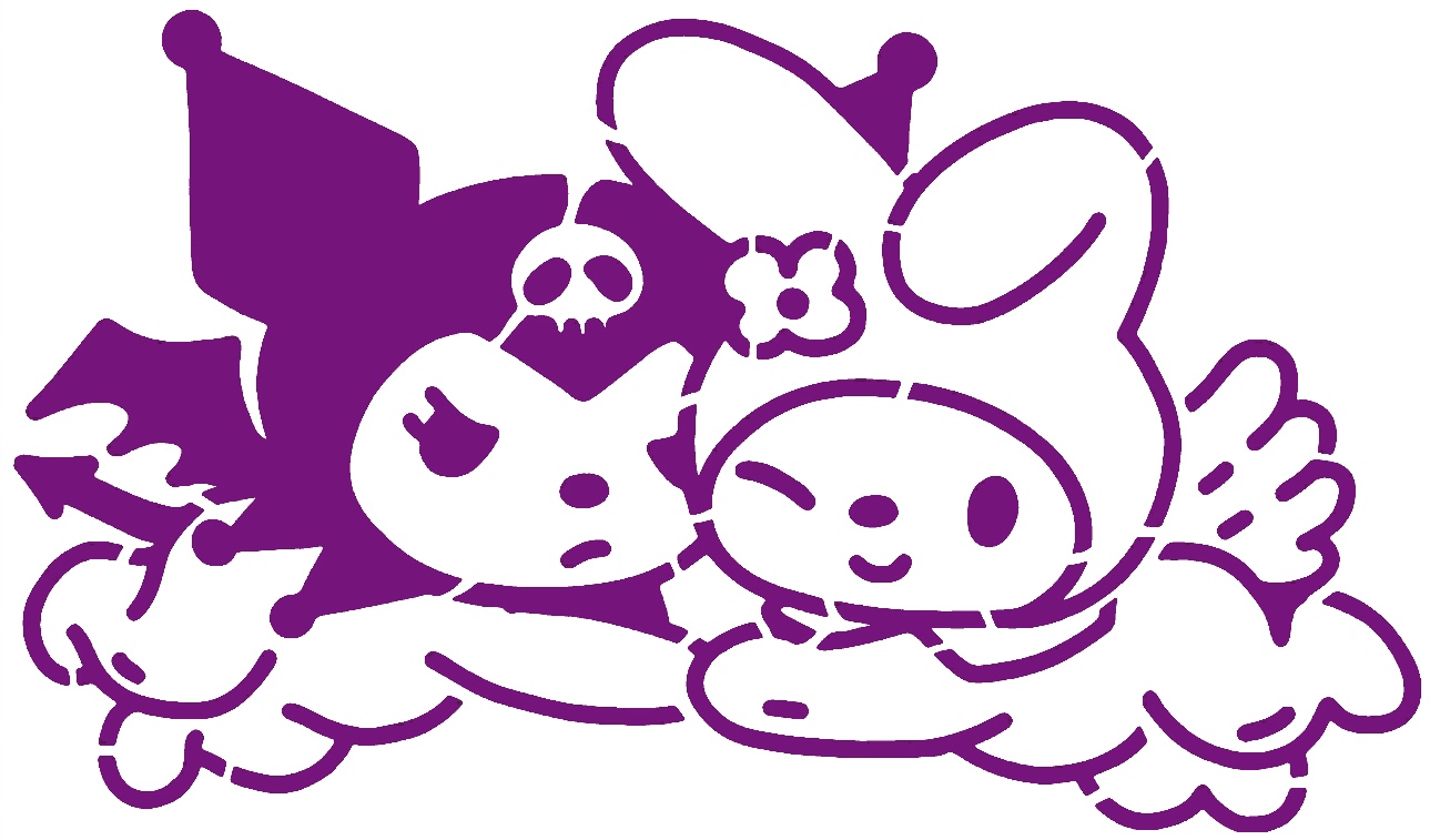 Kuromi & Melody stencil