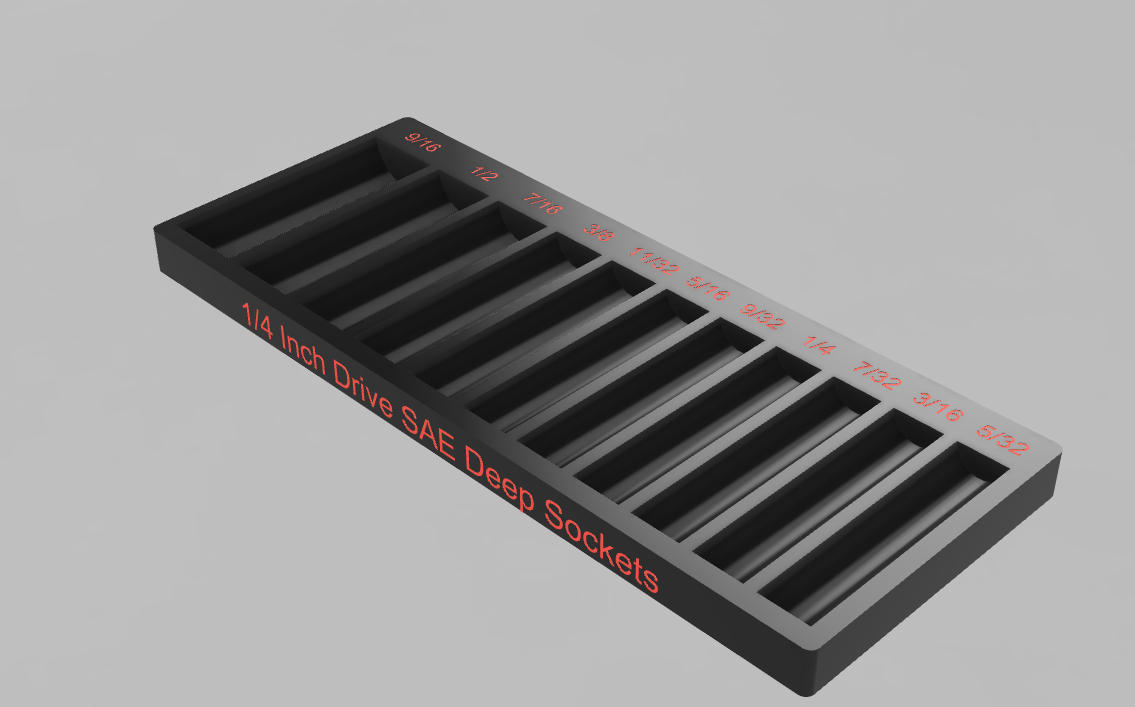 ¼ Inch Drive SAE Deep Socket Organizer