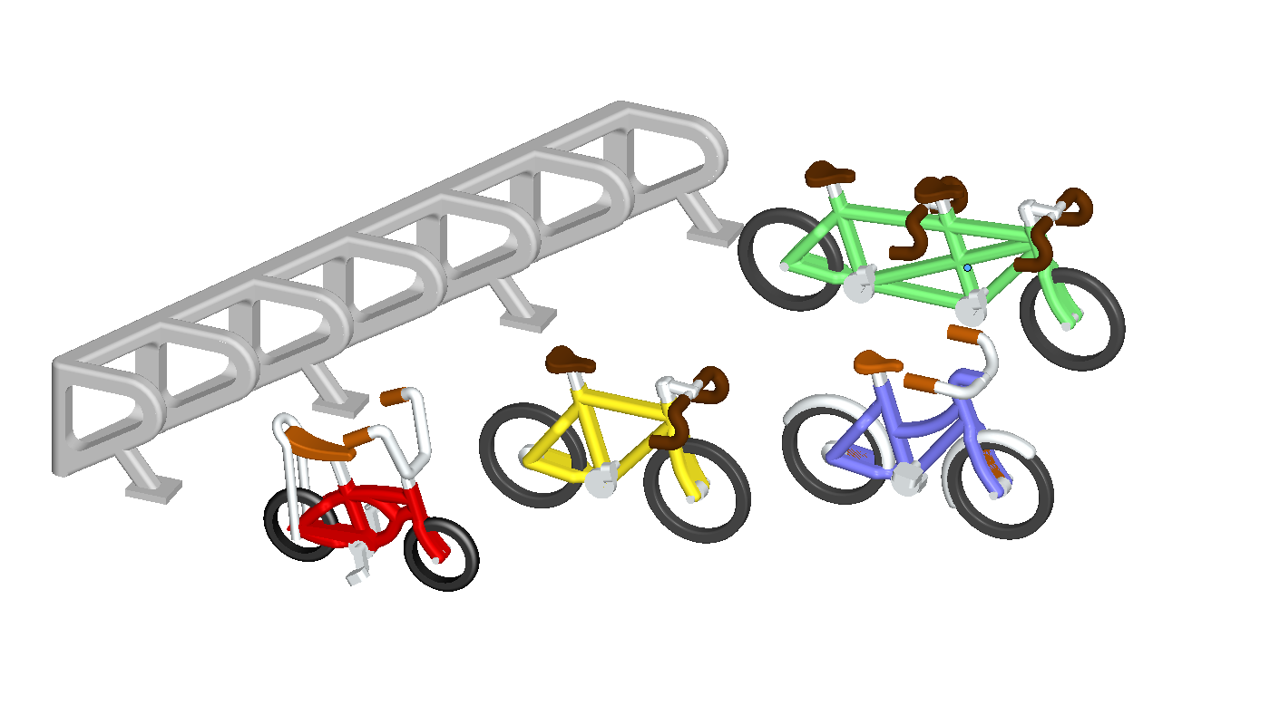 Bicycles & Bike Rack (N Scale 1:160)