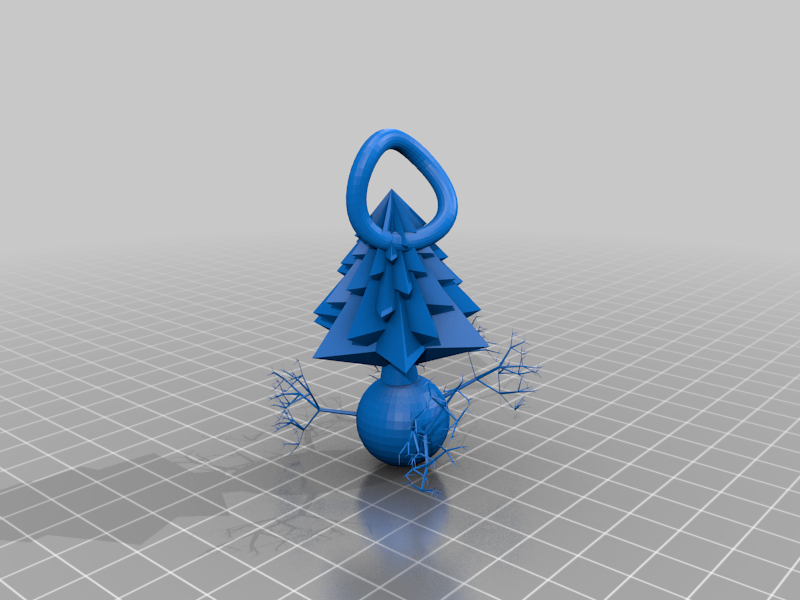 cool ornament with tree branches and a christmas tree
