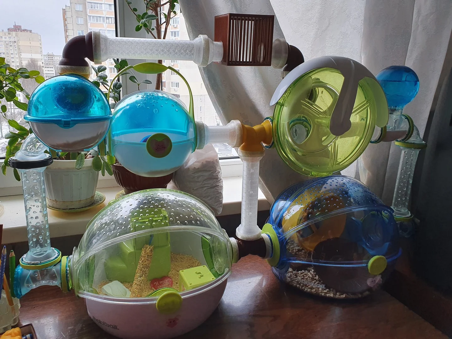 Hagen Habitrail compatible tubes, couplers, T and 90deg parts for hamster, mice, rat, etc.