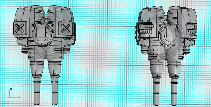 Chunkier Carapace Autocannon Turrets Mk2 For Dominus Imperial Knights