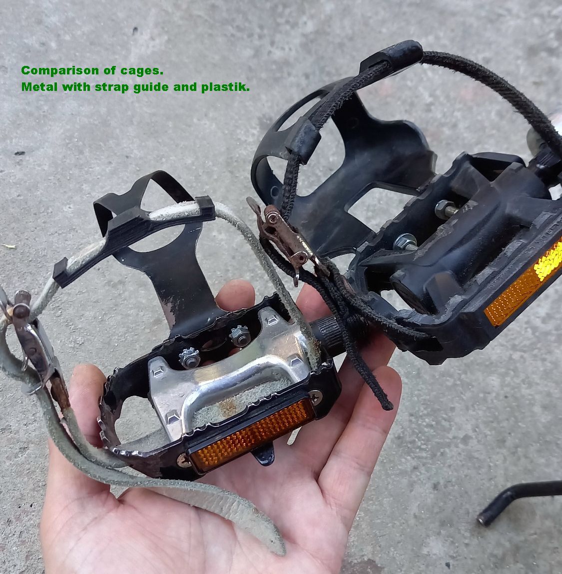 Toe cage strap guide- bicycle pedal