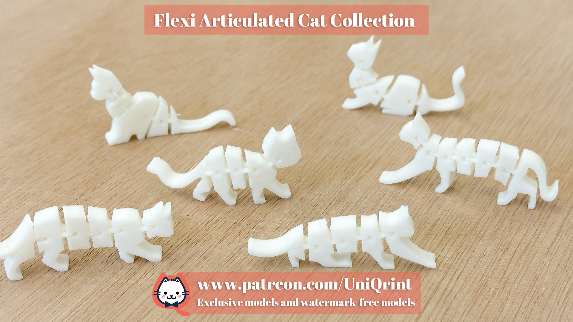 Flexi Articulated Cat Collection (Print in place)