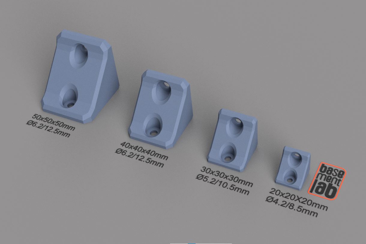 Supported Corner Bracket HEAVY-DUTY - 2020 / 3030 / 4040 / 5050 V/T-Slot Profile Rev.1