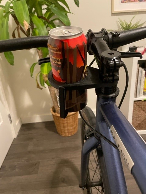 Print in Place Bike Mounted Beer Can/Cup Holder