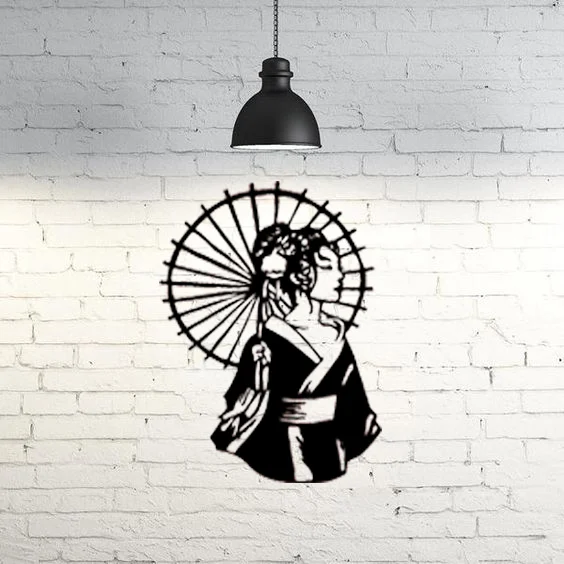 Geisha wall sculpture 2D