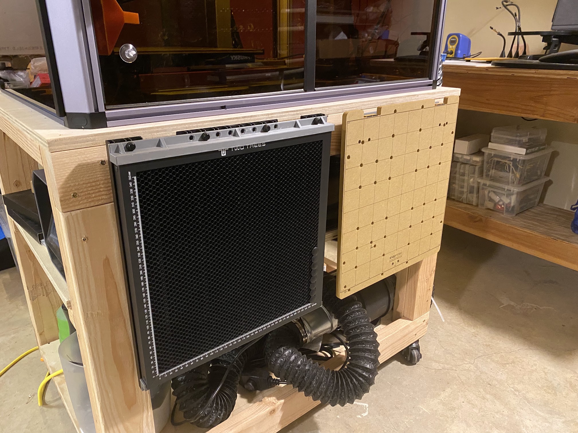 Honeycomb Laser Bed Support with Cap