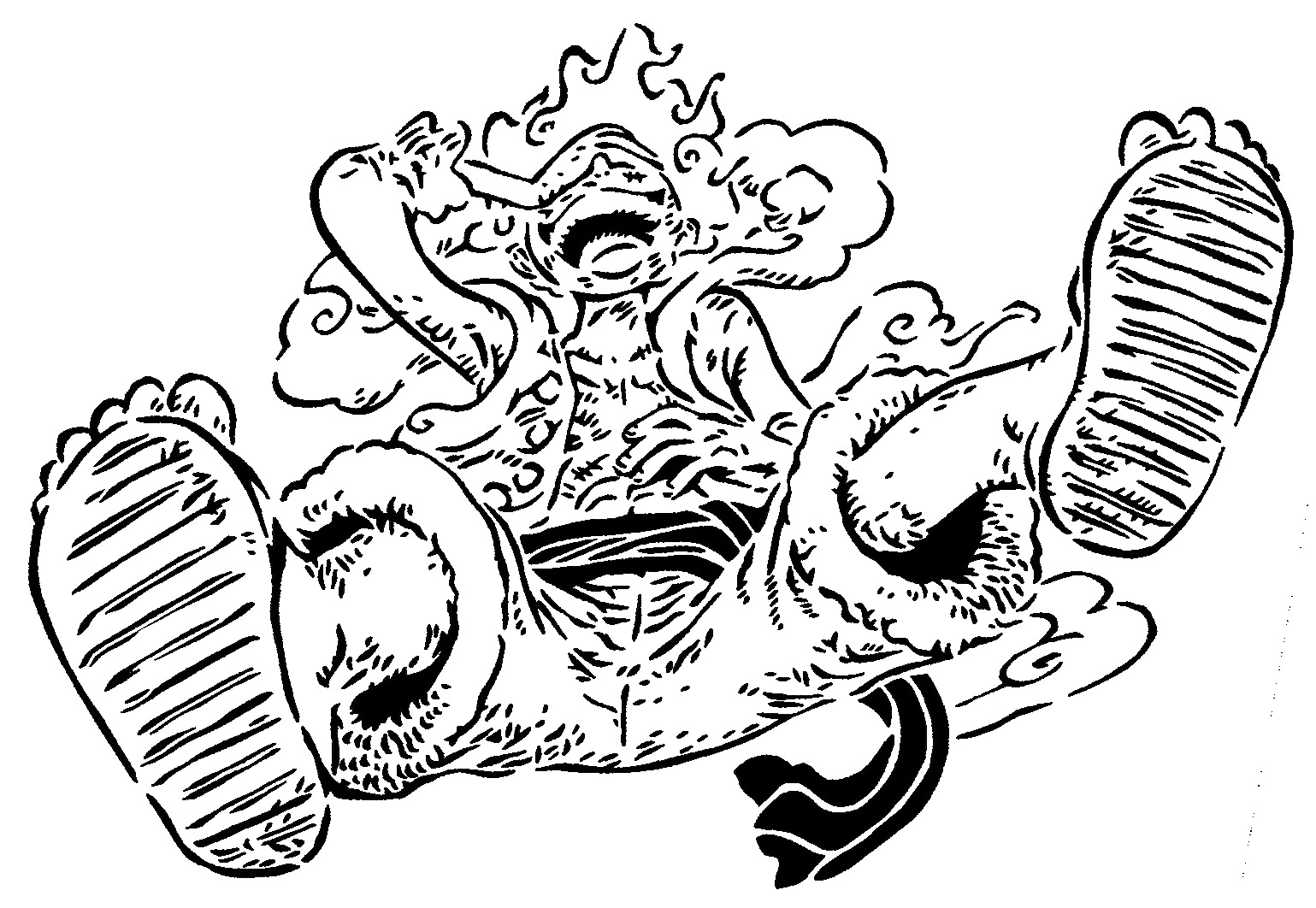 Monkey D. Luffy gear 5 stencil