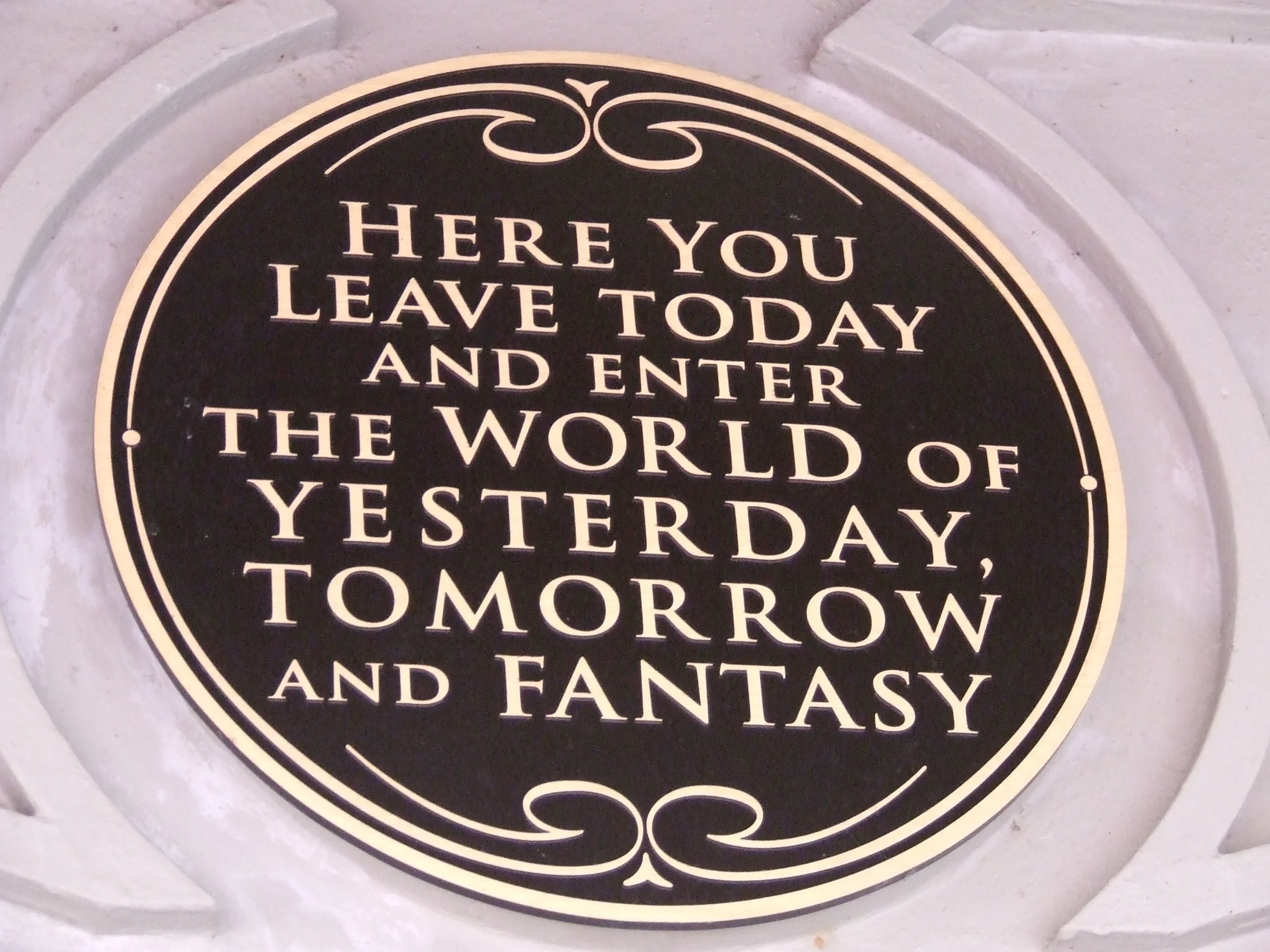 Magic Kingdom Entrance Plaque