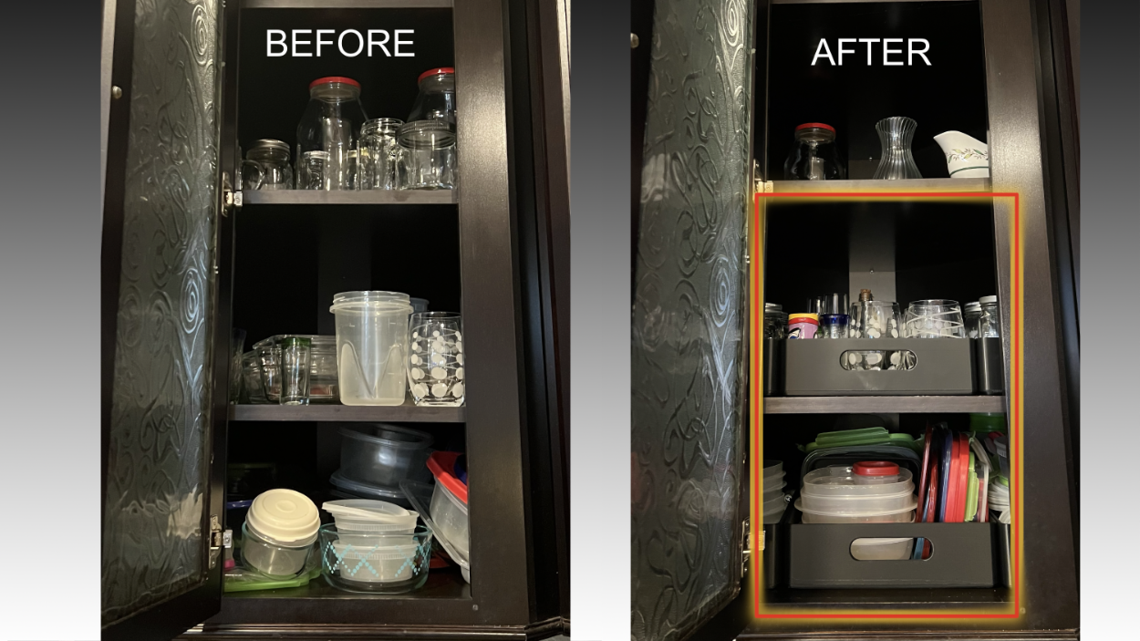 Corner cabinet trays