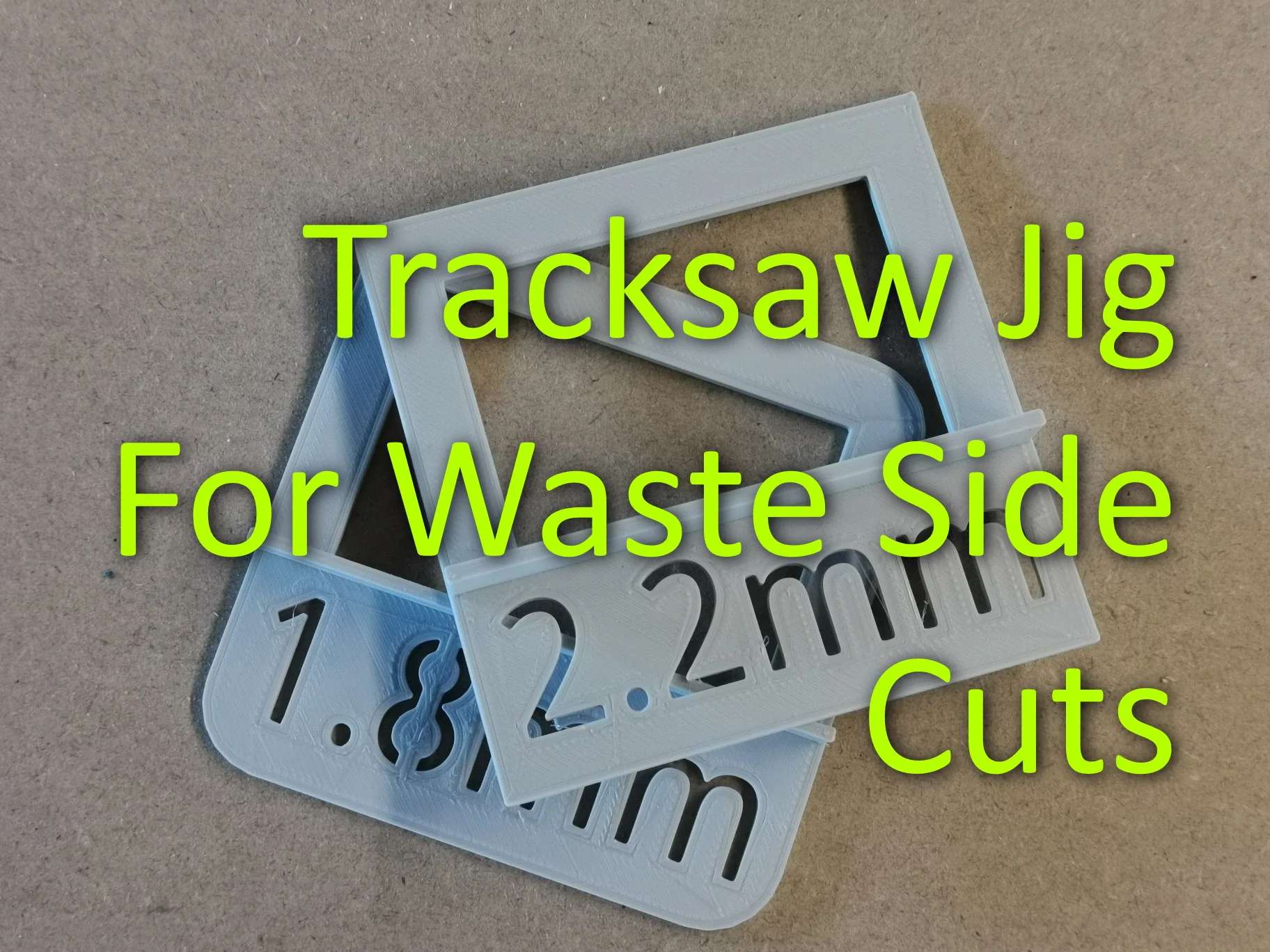 Tracksaw jig for waste side cuts