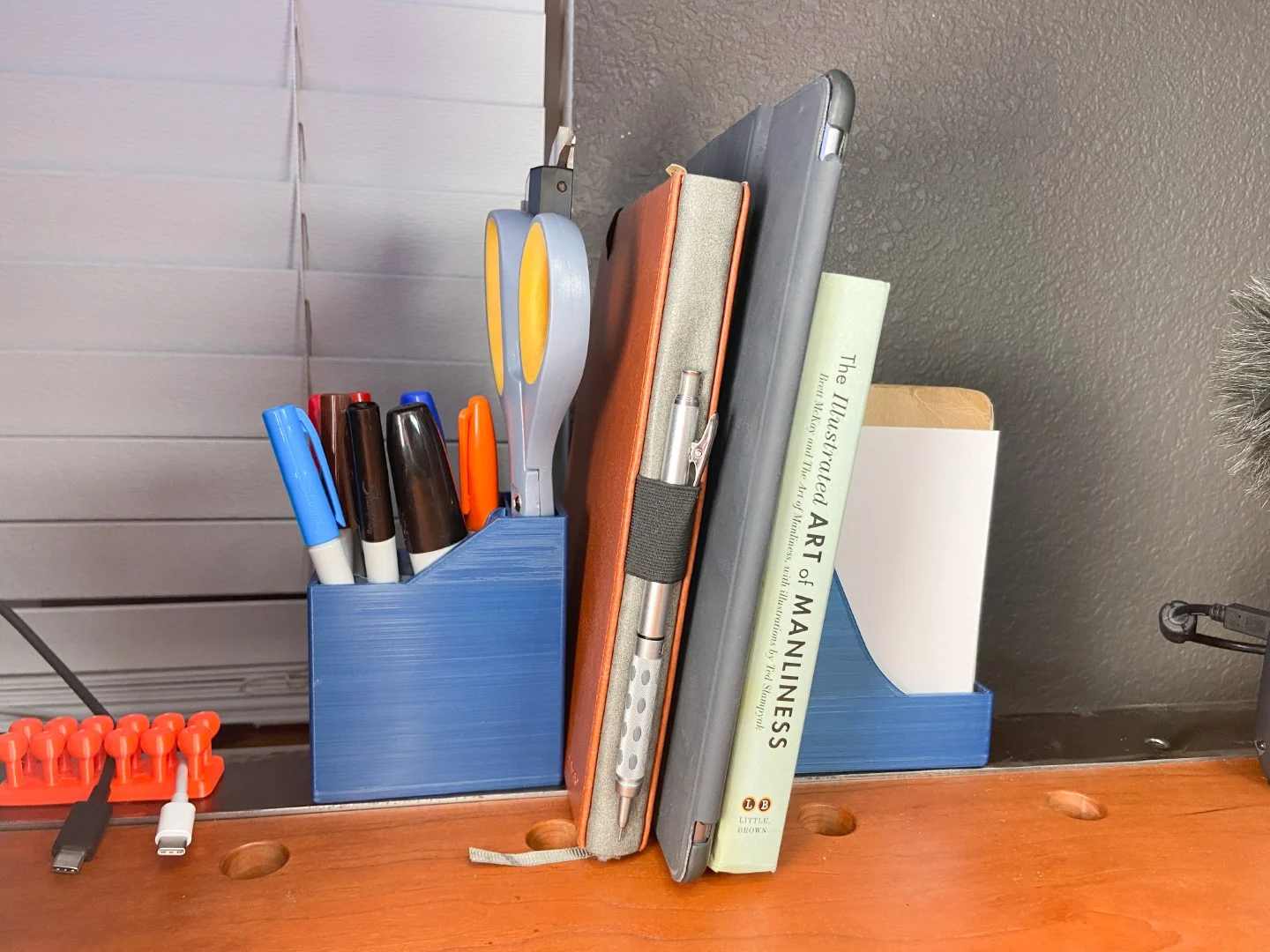 MAGNETIC Book Ends & Stuff Organizers for 2" Steel (for the Holey Desk)