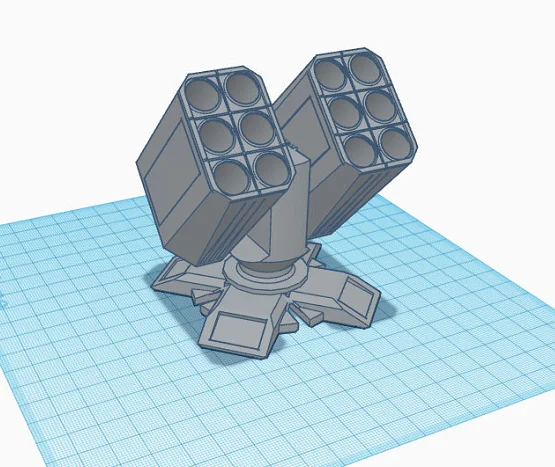 Missile Turret Pen Holder (UPDATED) - Gridfinity Compatible