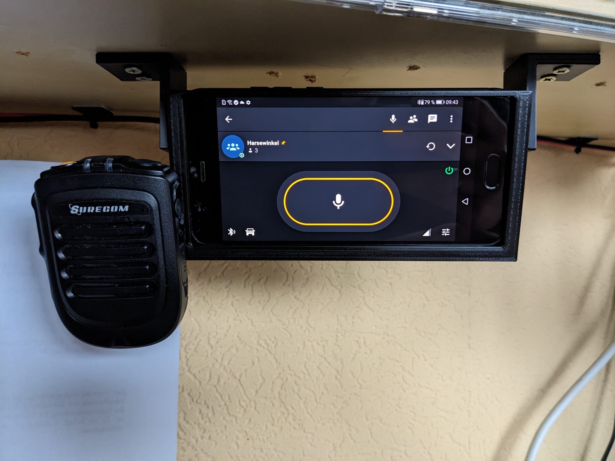 Huawei P10 Plus POC Radio Case / Zello with Mic Hanger and Stand