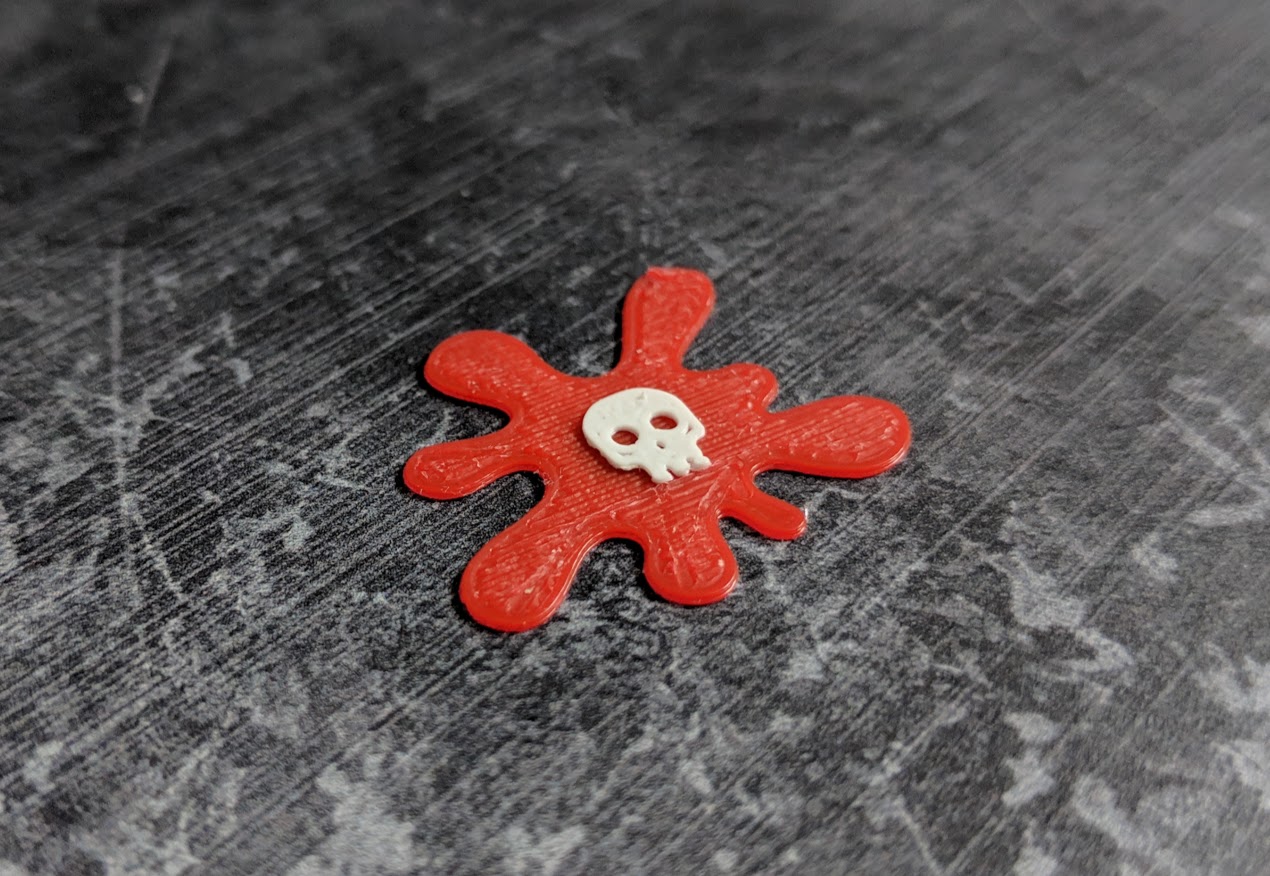 Gloomhaven Blood Spatter Tokens with Skull