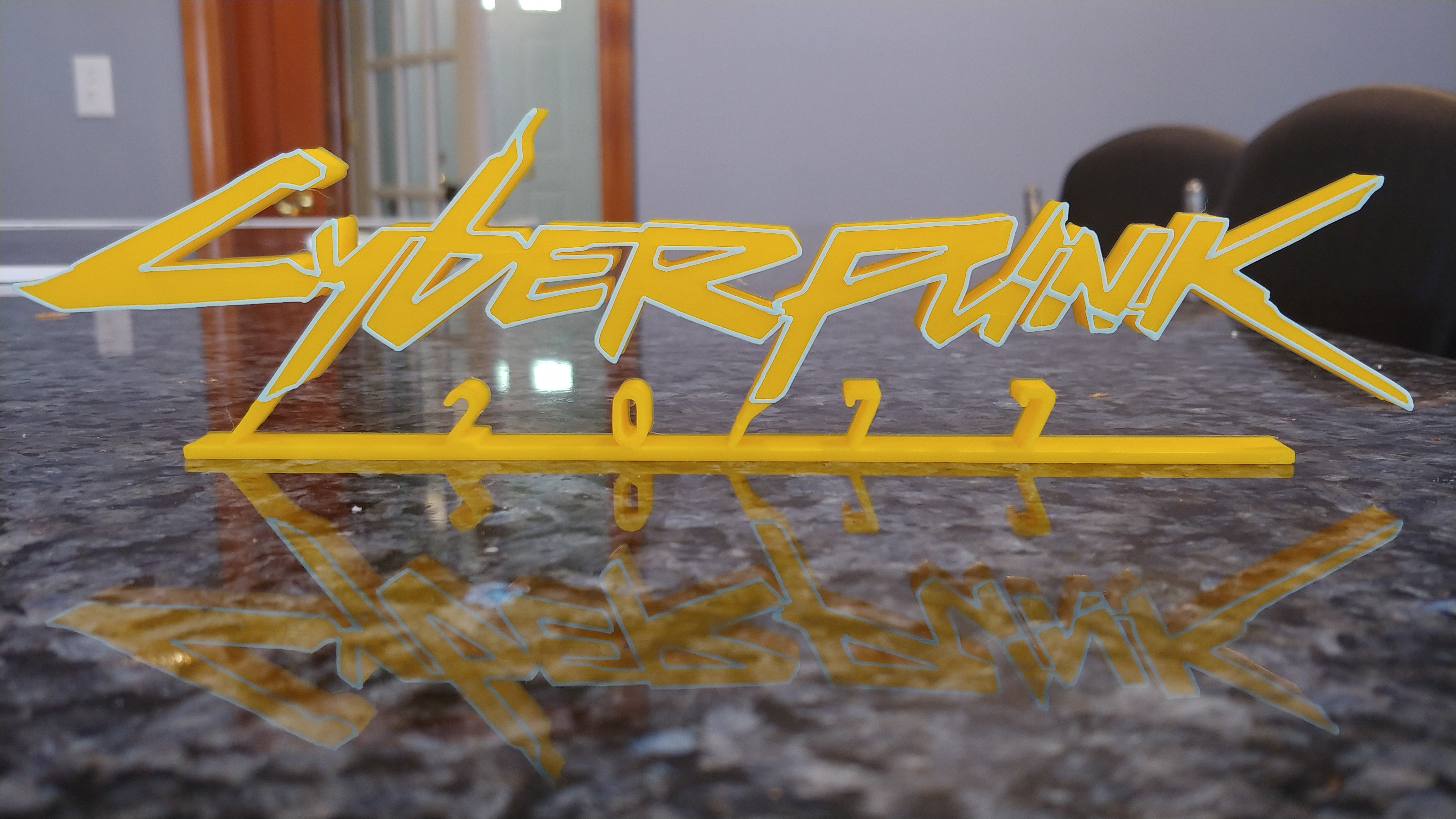 Cyberpunk 2077 Logo With Raised Outline