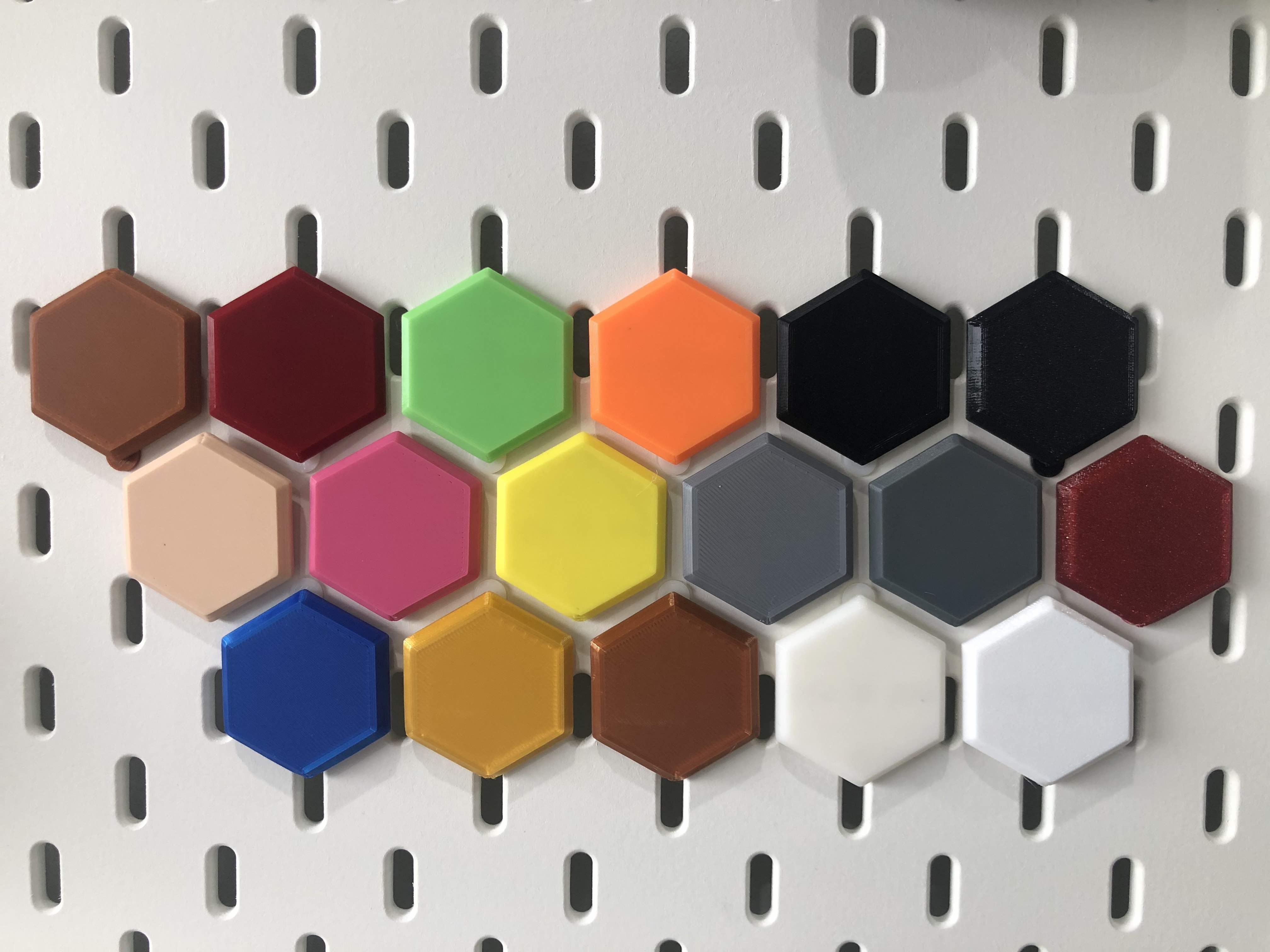 Filament colour swatches for Ikea Skadis