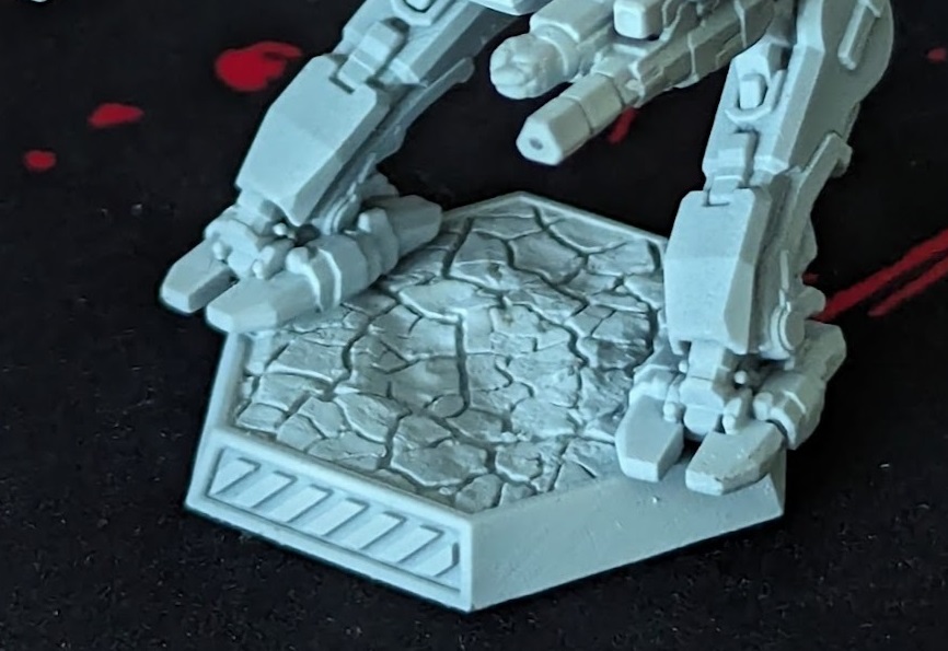 30 Pre-Crackled Lava / Dried Mud Hex Bases for BattleTech