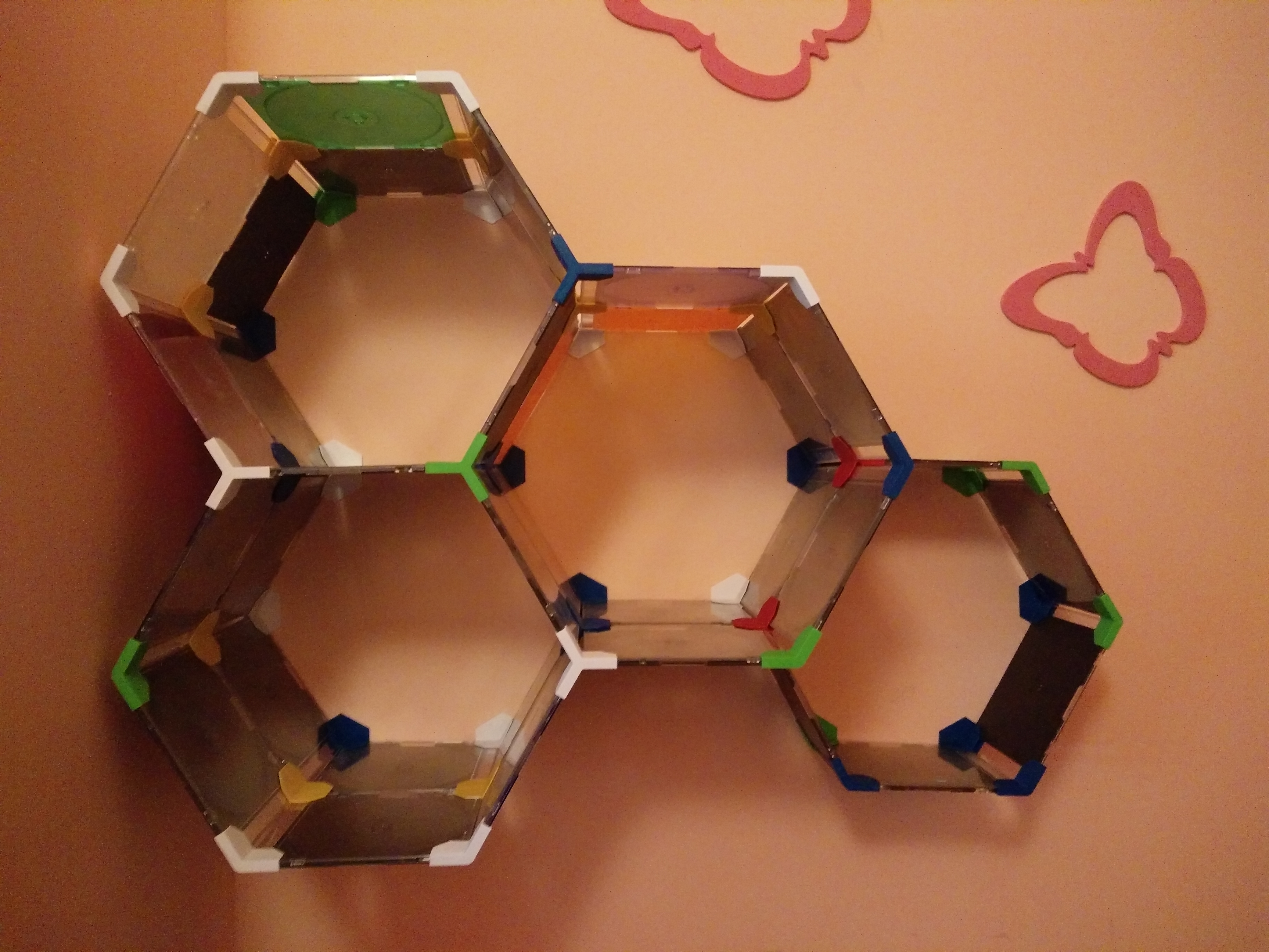 Hexa Honeycomb CD case shelf