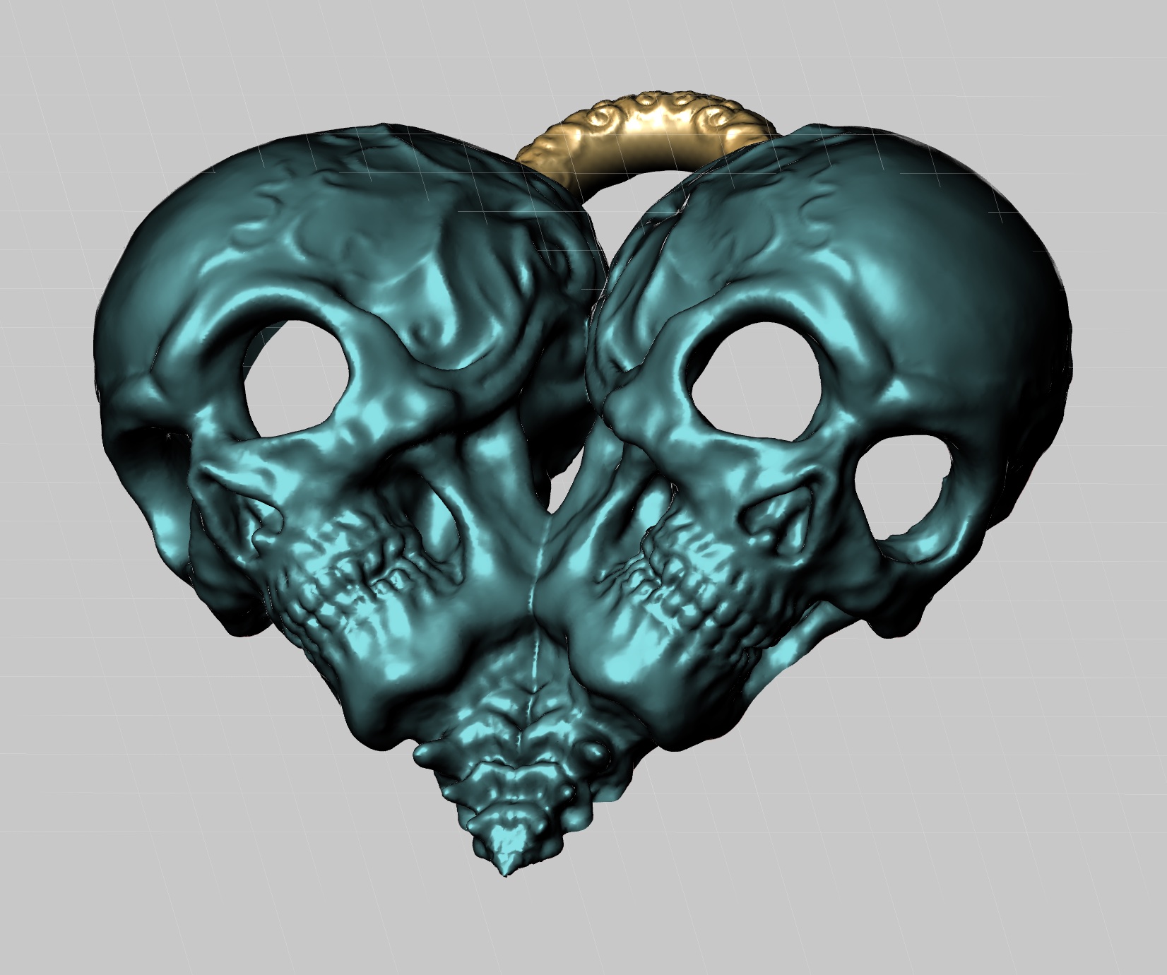 heart skull pendant