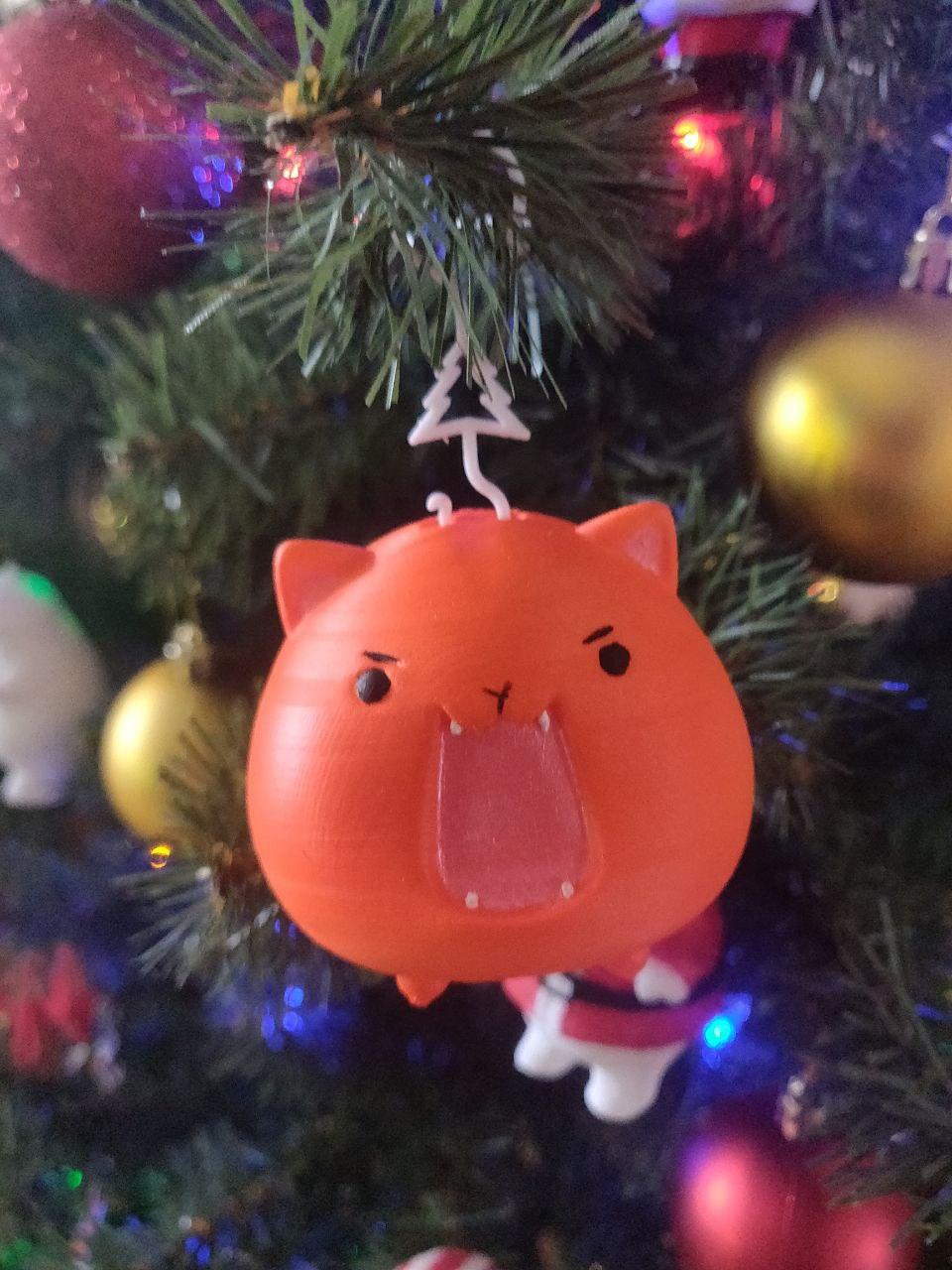 Christmas ornament - cute angry tiger (2022 NY symbol)