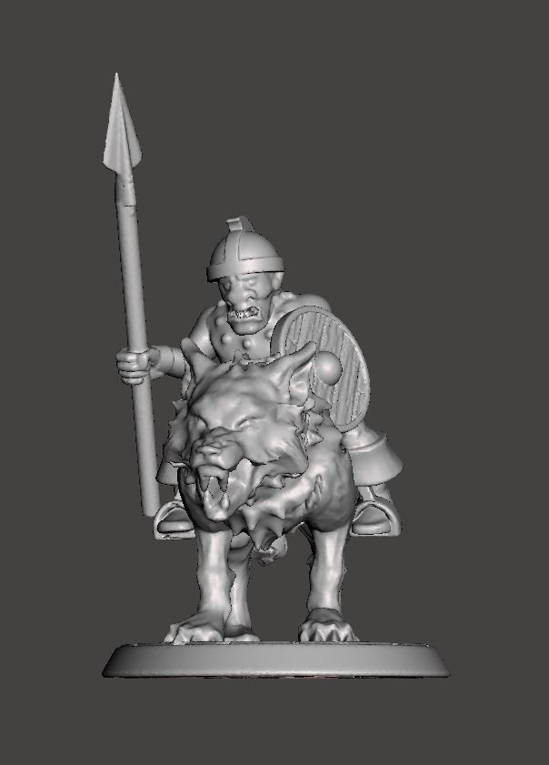 28mm - Orc / Goblin / Hobgoblin Wolf Rider Cavalry Miniature