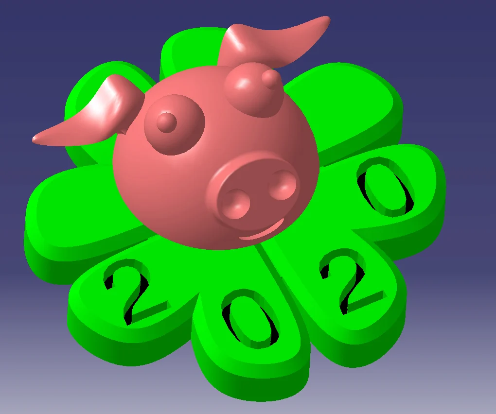 Glücksbringer 2020; Klee Schweinchen; clover pig; New Year 2020;