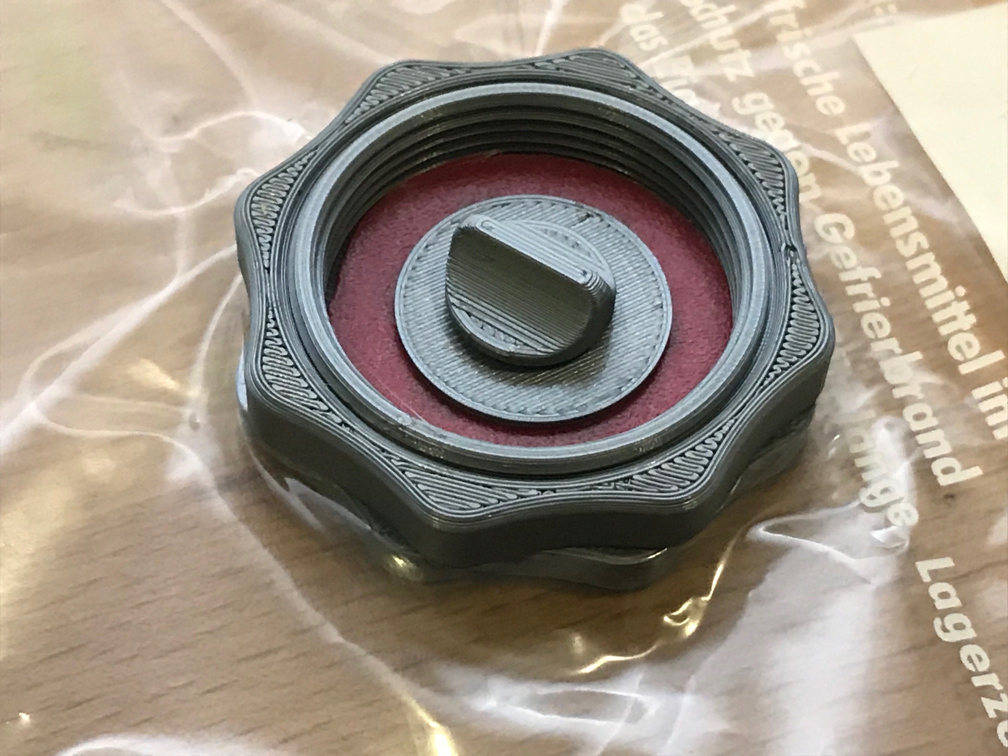 Vaccum adapter for filament plastic bag