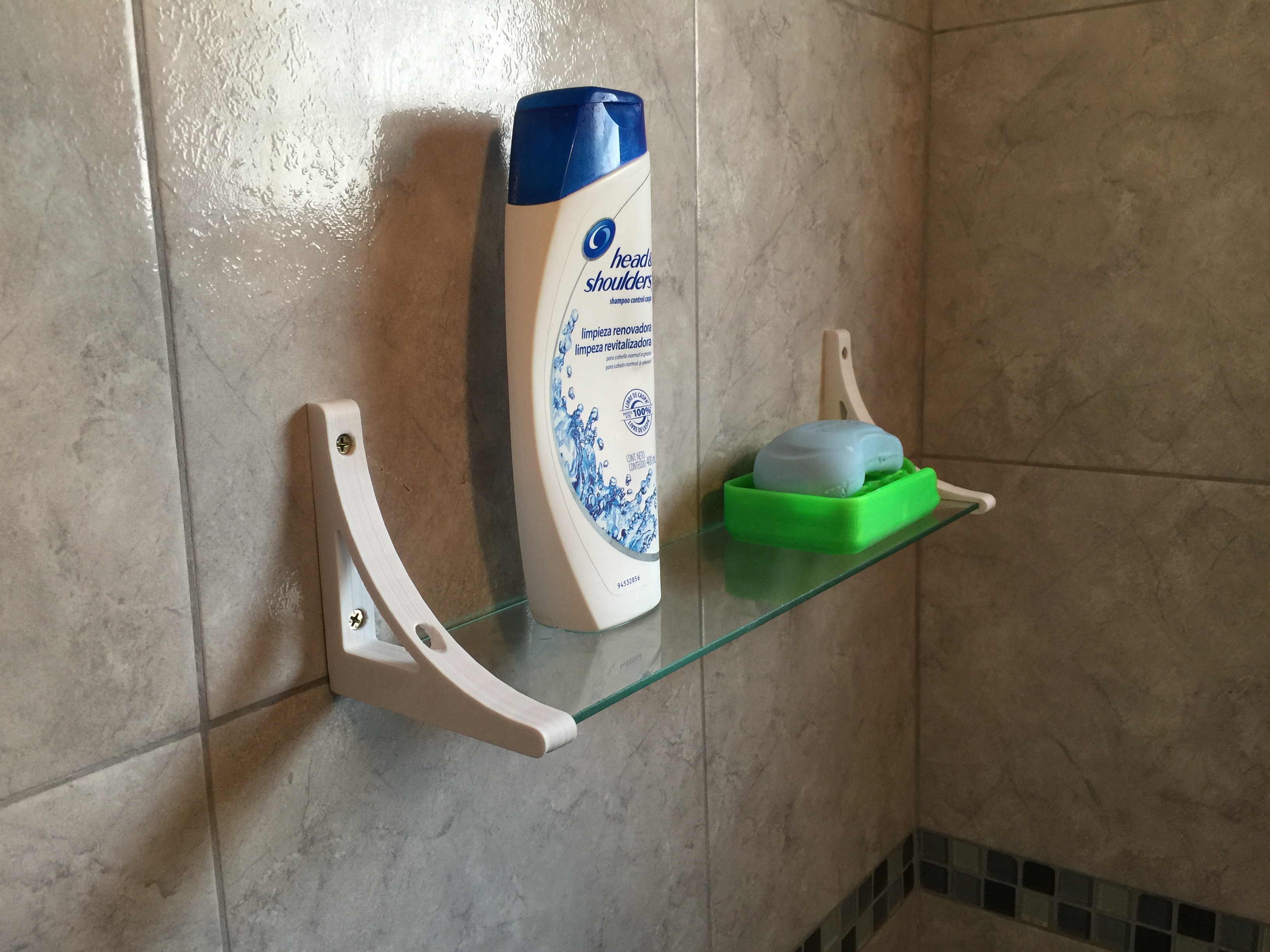 Glass shelf for bathroom